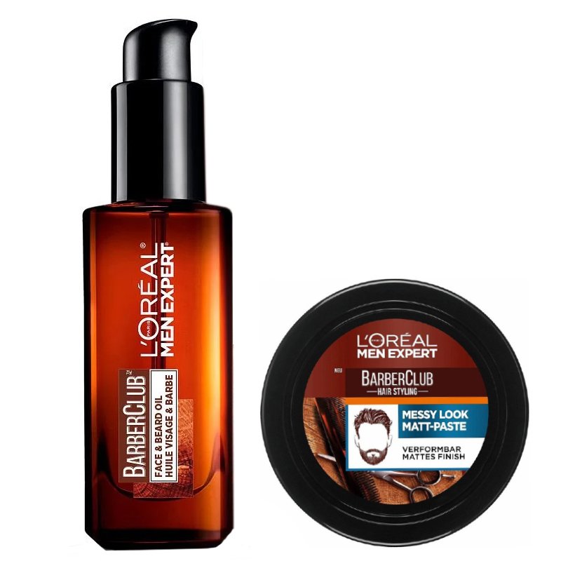 Loreal Paris L'oreal Paris Men Expert Πακέτο Προσφοράς Face & Beard Oil 30ml & Messy Hair Molding Clay 75ml