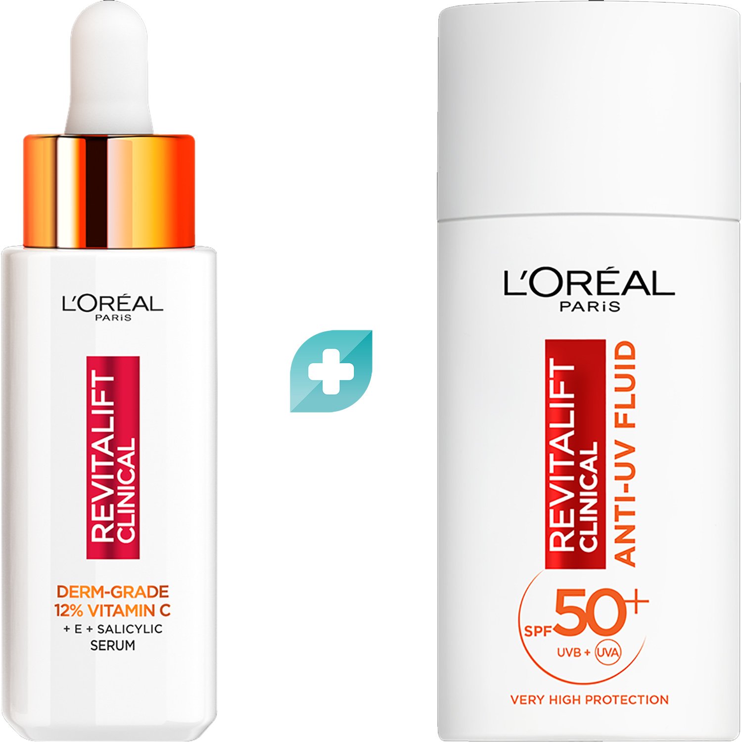 Loreal Paris L'oreal Paris Πακέτο Προσφοράς Revitalift Clinical Derm-Grade 12% Vitamin C 30ml & Revitalift Clinical Anti-UV Fluid Spf50+, 50ml