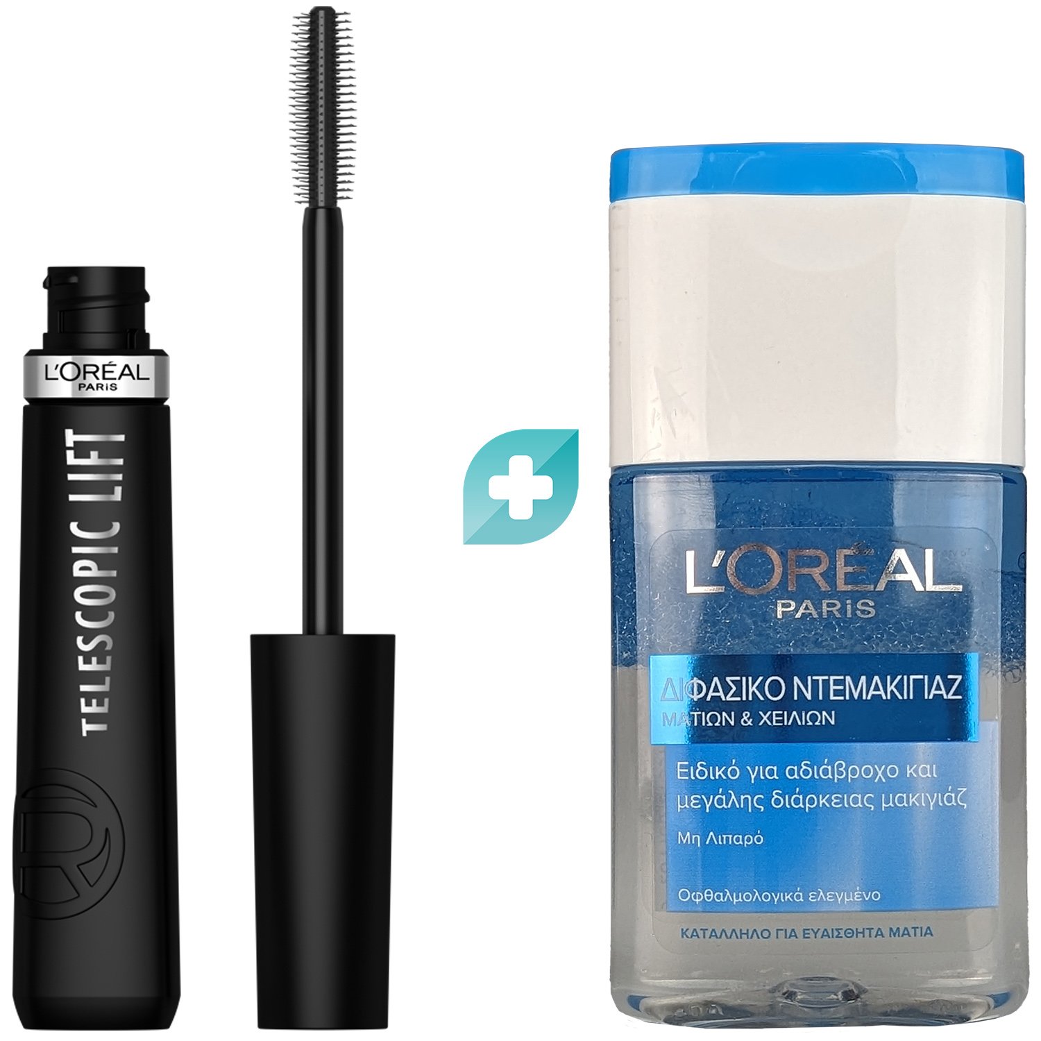 L'oreal Paris Πακέτο Προσφοράς Telescopic Mascara 9.9ml - Black & Bi-phase Eyes - Lips Makeup Remover 125ml 56381