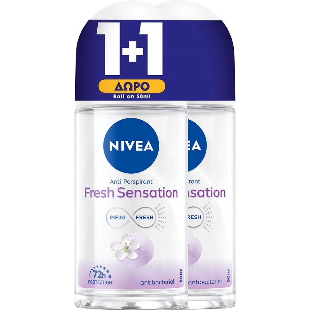 Nivea Promo Fresh Sensation 72h Anti-Perspirant Roll-On Γυναικείο Αποσμητικό Roll-On για 72ωρη Προστασία με Αντιβακτηριακές Ιδιότητες & Φρέσκο Άρωμα Αισθησιακών Λουλουδιών & Ζουμερών Μούρων 100ml