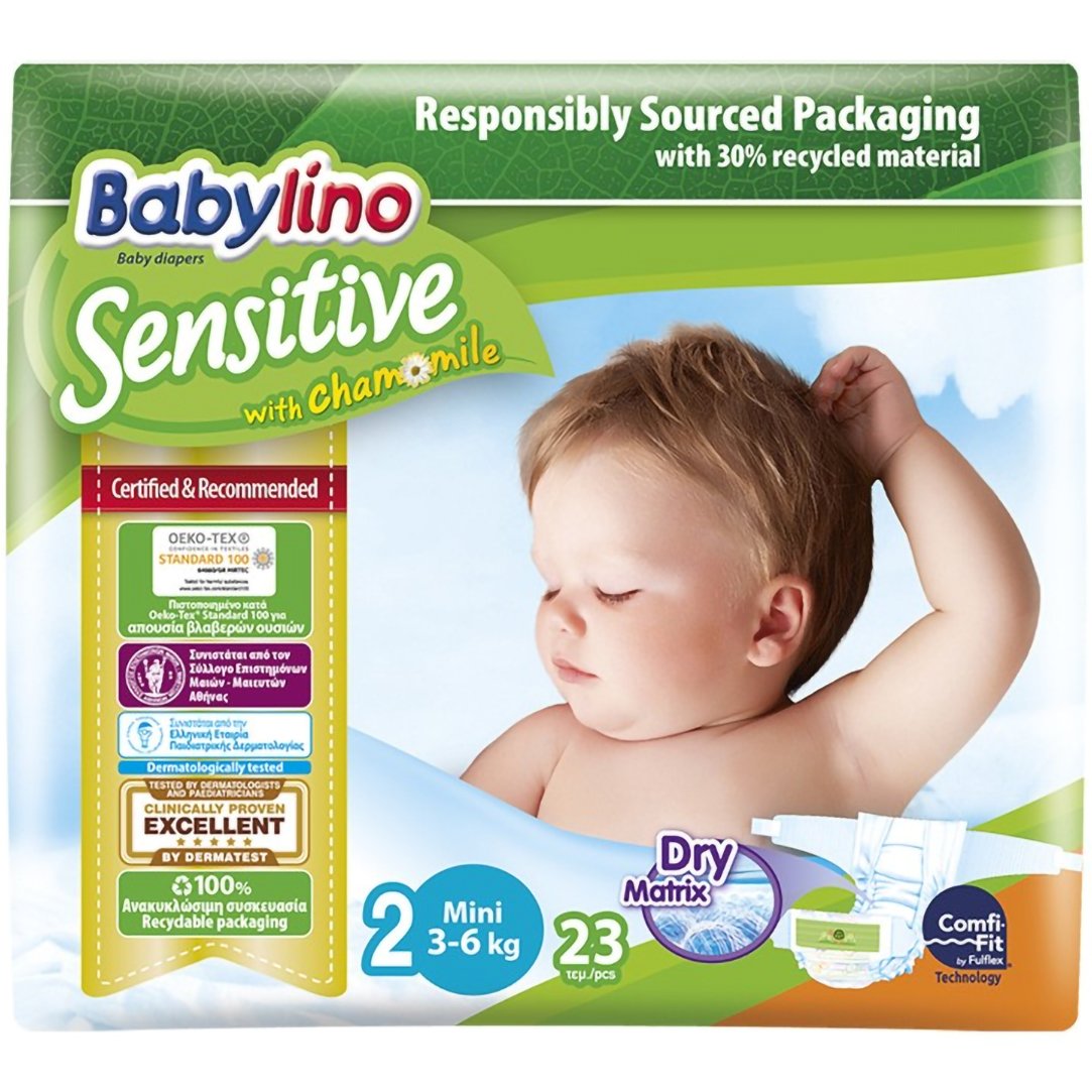 Babylino Sensitive Carry Pack Mini Νο2 (3-6kg) 23 Πάνες