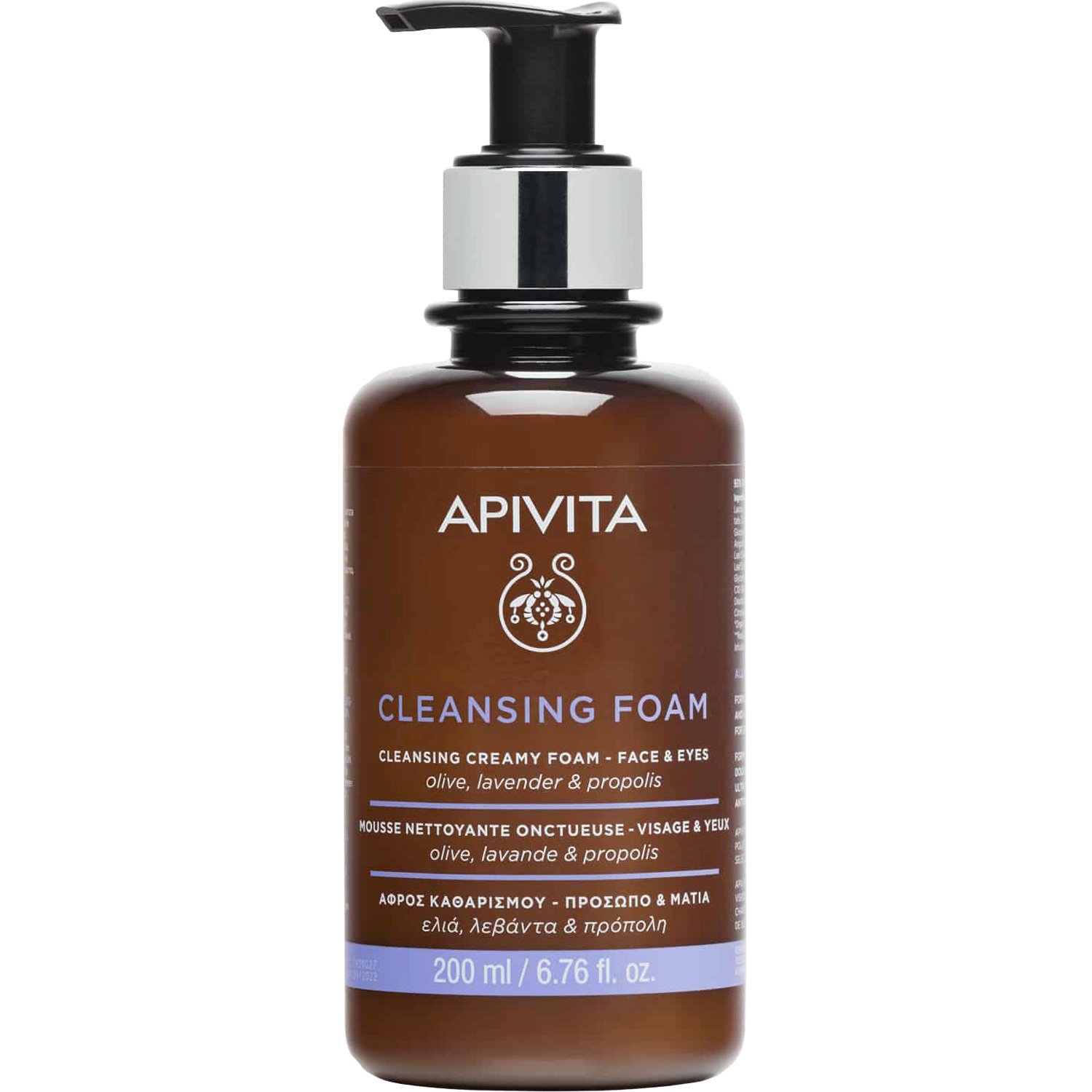 Apivita Apivita Cleansing Creamy Foam for Face & Eyes Κρεμώδης Αφρός Καθαρισμού για Πρόσωπο & Μάτια με Ελιά, Λεβάντα & Πρόπολη 200ml