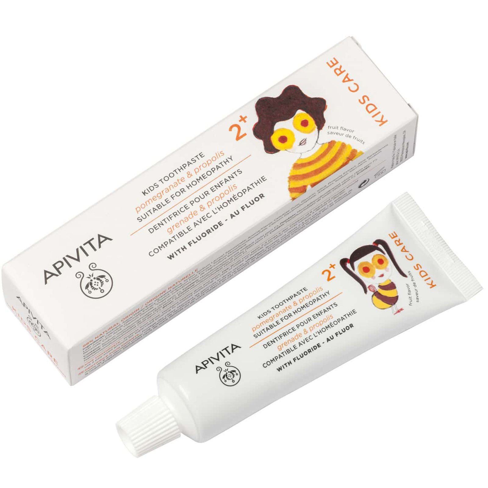 Apivita Apivita Kids Care Toothpaste 2+ With Pomegranate & Propolis Παιδική Οδοντόκρεμα Με Ρόδι & Πρόπολη Από 2 Ετών 50ml