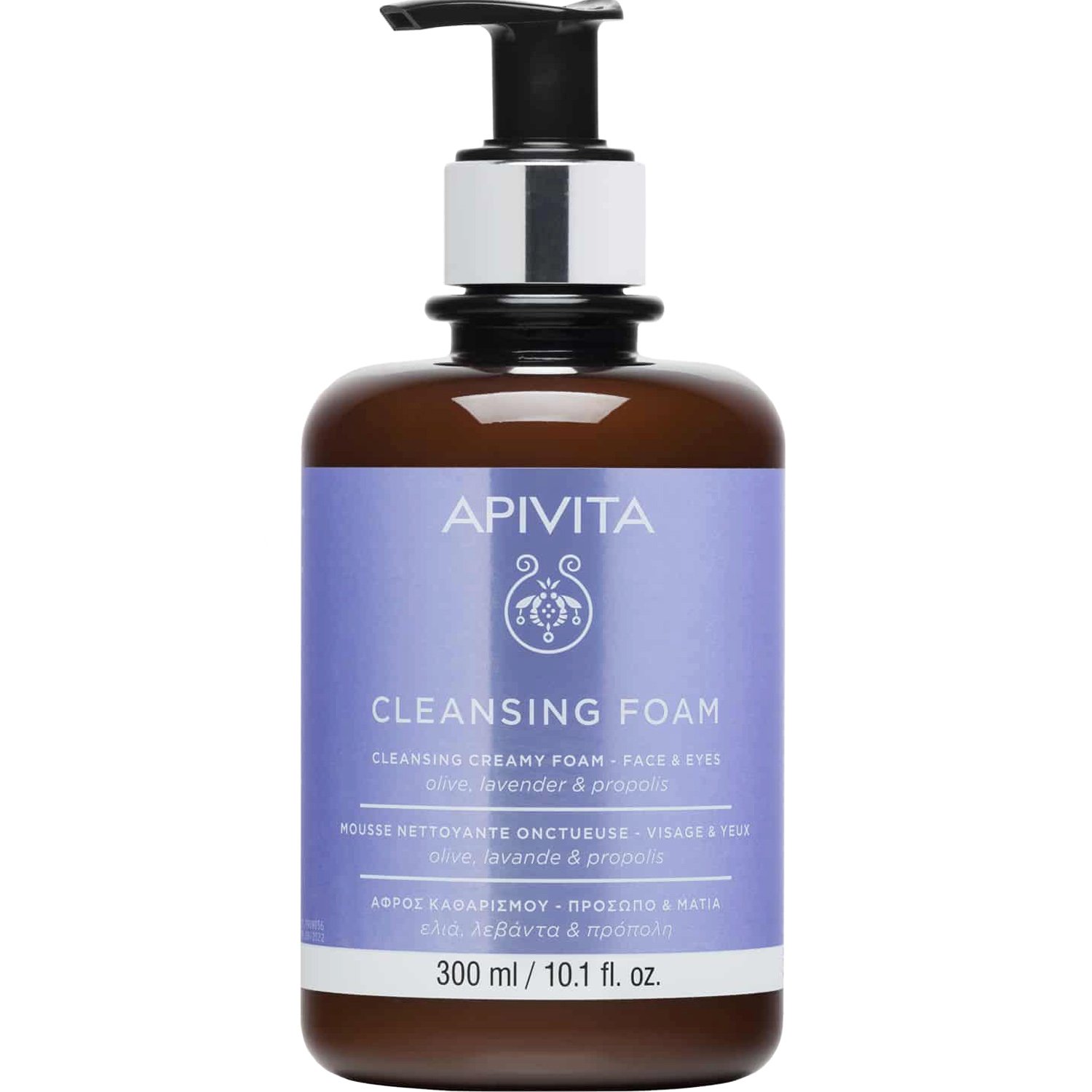 Apivita Apivita Cleansing Creamy Foam for Face & Eyes Κρεμώδης Αφρός Καθαρισμού για Πρόσωπο & Μάτια με Ελιά, Λεβάντα & Πρόπολη 300ml