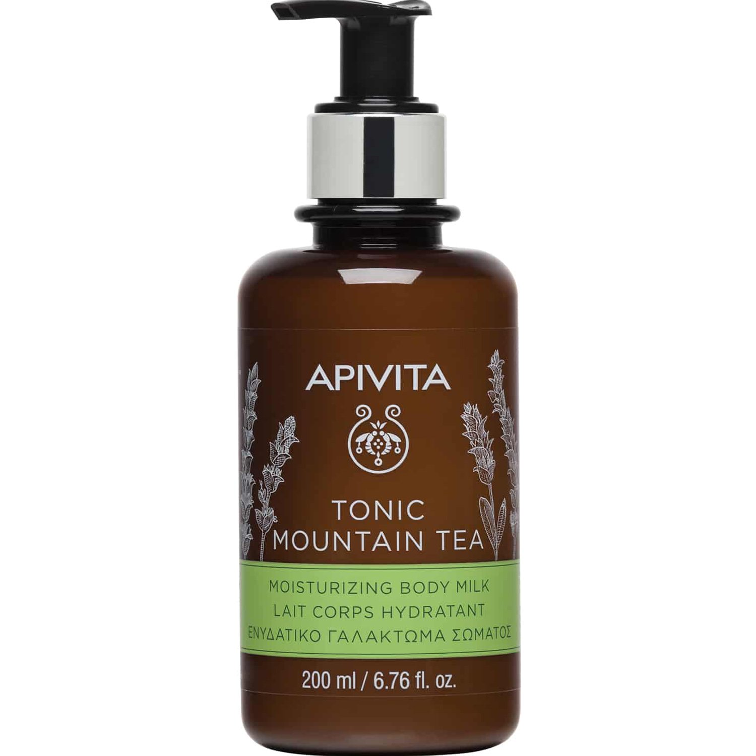 Apivita Apivita Tonic Mountain Tea Moisturizing Body Milk Ενυδατικό Γαλάκτωμα Σώματος με Τσάι Βουνού & Αιθέρια Έλαια 200ml