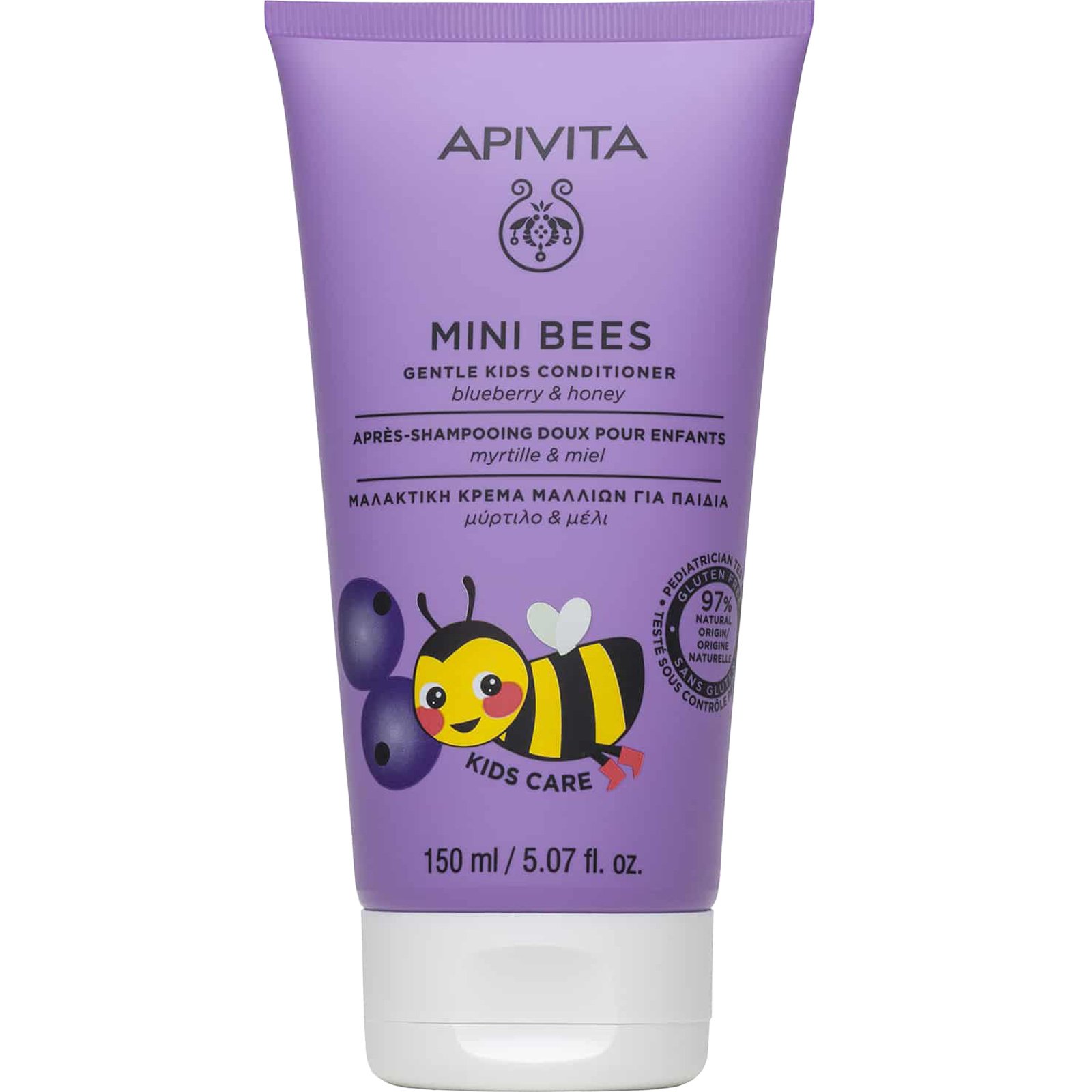 Apivita Apivita Mini Bees Gentle Kids Conditioner Μαλακτική Κρέμα Μαλλιών για Παιδιά με Μύρτιλο & Μέλι 150ml