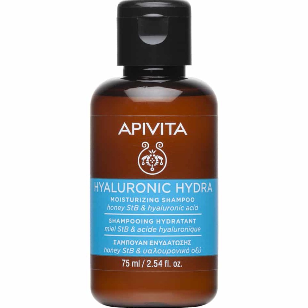 Apivita Apivita Hyaluronic Hydra Moisturizing Shampoo with Hyaluronic Acid & Honey StB Travel Size Σαμπουάν Ενυδάτωσης Καθημερινής Χρήσης με Υαλουρονικό Οξύ & Μέλι 75ml