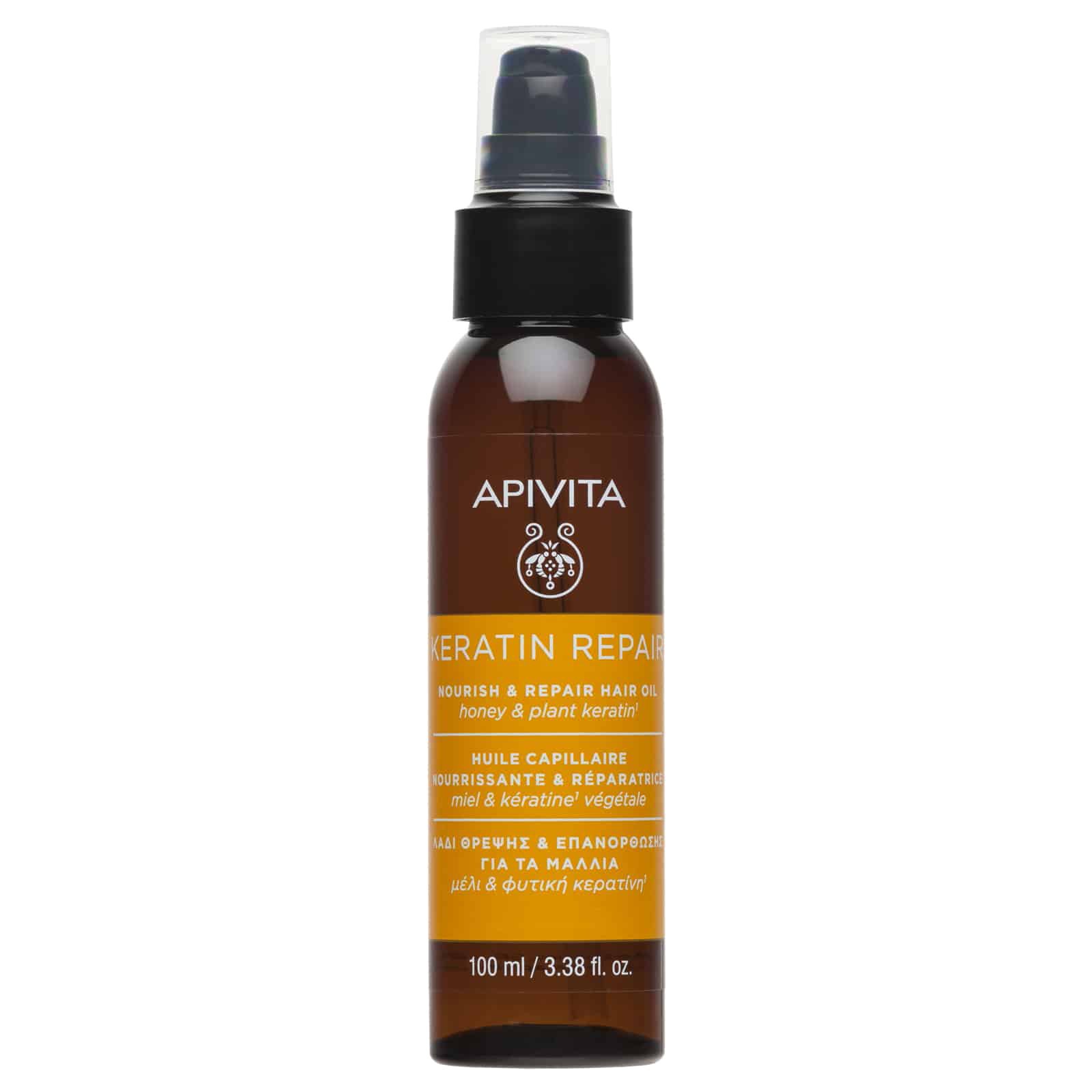 Apivita Apivita Keratin Repair & Nourish Hair Oil Λάδι Θρέψης & Επανόρθωσης για Ξηρά & Ταλαιπωρημένα Μαλλιά με Μέλι & Φυτική Κερατίνη 100ml