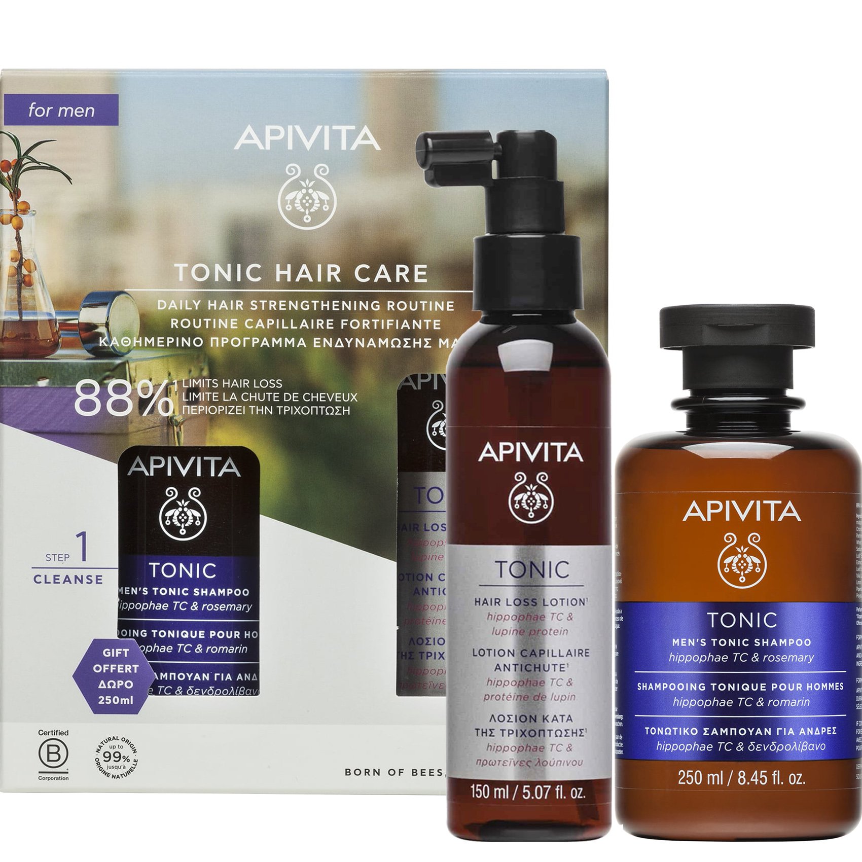 Apivita Apivita Promo Tonic Hair Loss Lotion 150ml & Δώρο Men's Tonic Shampoo 250ml