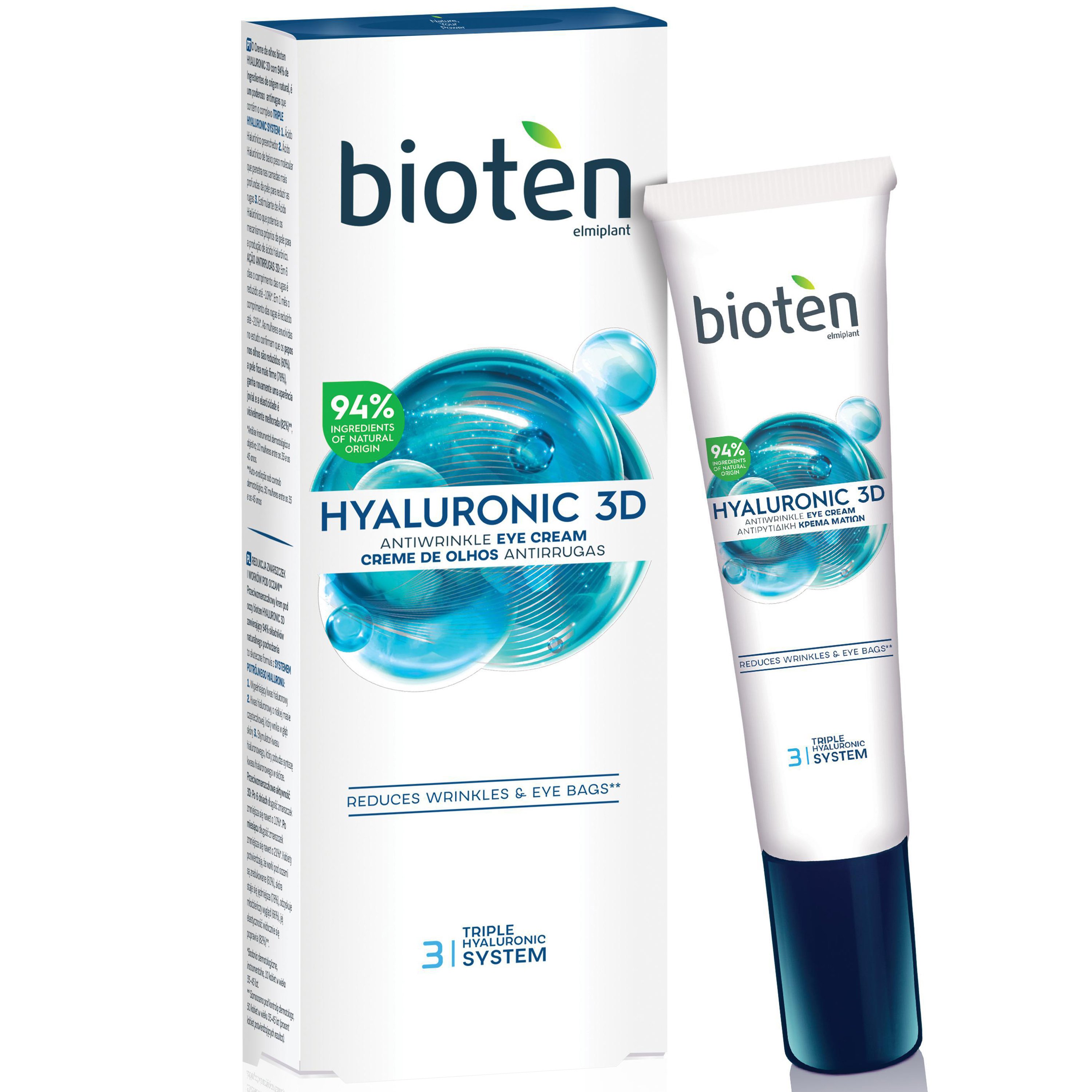 Bioten Bioten Hyaluronic 3D Antiwrinkle Eye Cream Αντιρυτιδική Κρέμα Ματιών με Υαλουρονικό Οξύ 15ml