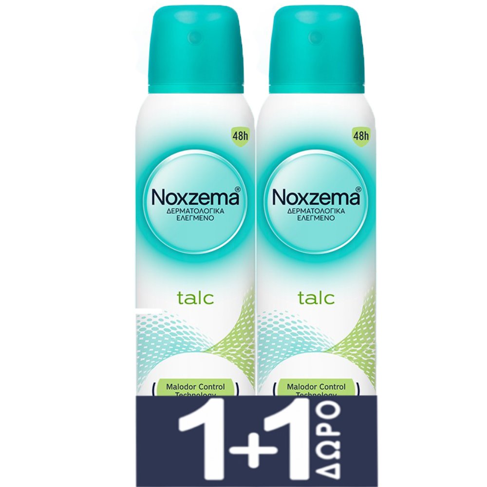 Noxzema Noxzema Promo Talc Antiperspirant Spray Γυναικείο Αντιιδρωτικό Αποσμητικό Σπρέι με Άρωμα Φρεσκάδας για 48ωρη Προστασία 300ml (2x150ml)