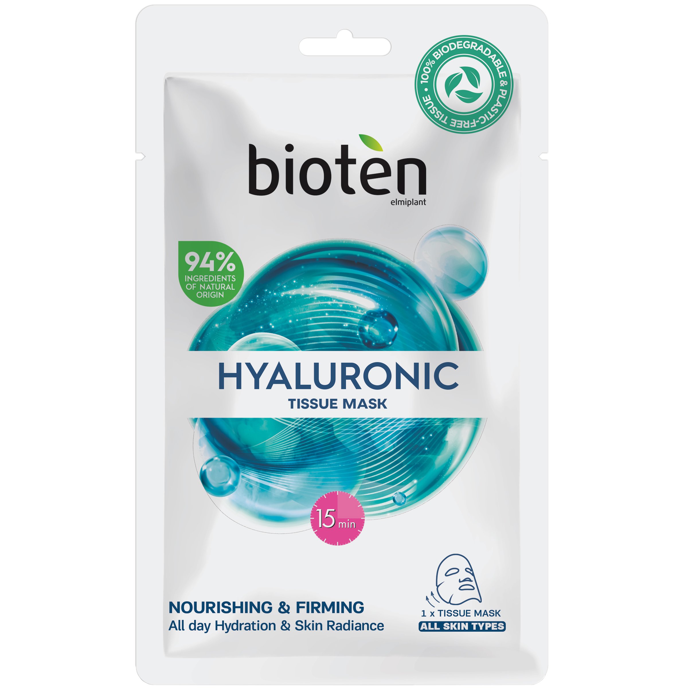 Bioten Bioten Hyaluronic Nourishing & Firming Tissue Face Mask Υφασμάτινη Μάσκα Προσώπου με Υαλουρονικό Οξύ για Ενυδάτωση & Λάμψη 20ml