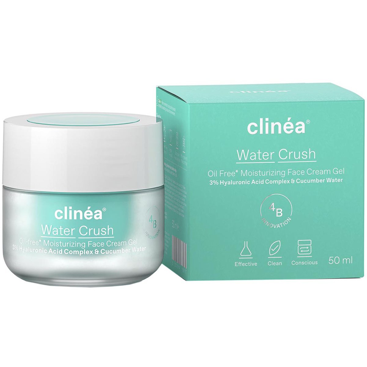 Clinea Clinéa Water Crush Oil Free Moisturizing Facial Cream Gel,Ενυδατική Κρέμα-Gel Προσώπου Ελαφριάς Υφής για Κανονικές, Μεικτές Επιδερμίδες 50ml