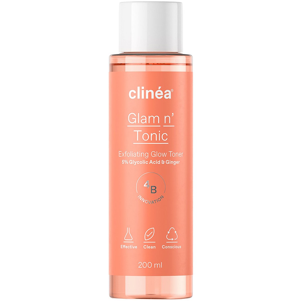 Clinea Clinéa Glam n' Tonic Exfoliating Glow Toner, Τονωτική Λοσιόν Απολέπισης & Λάμψης Προσώπου για Όλους τους Τύπους Επιδερμίδας 200ml