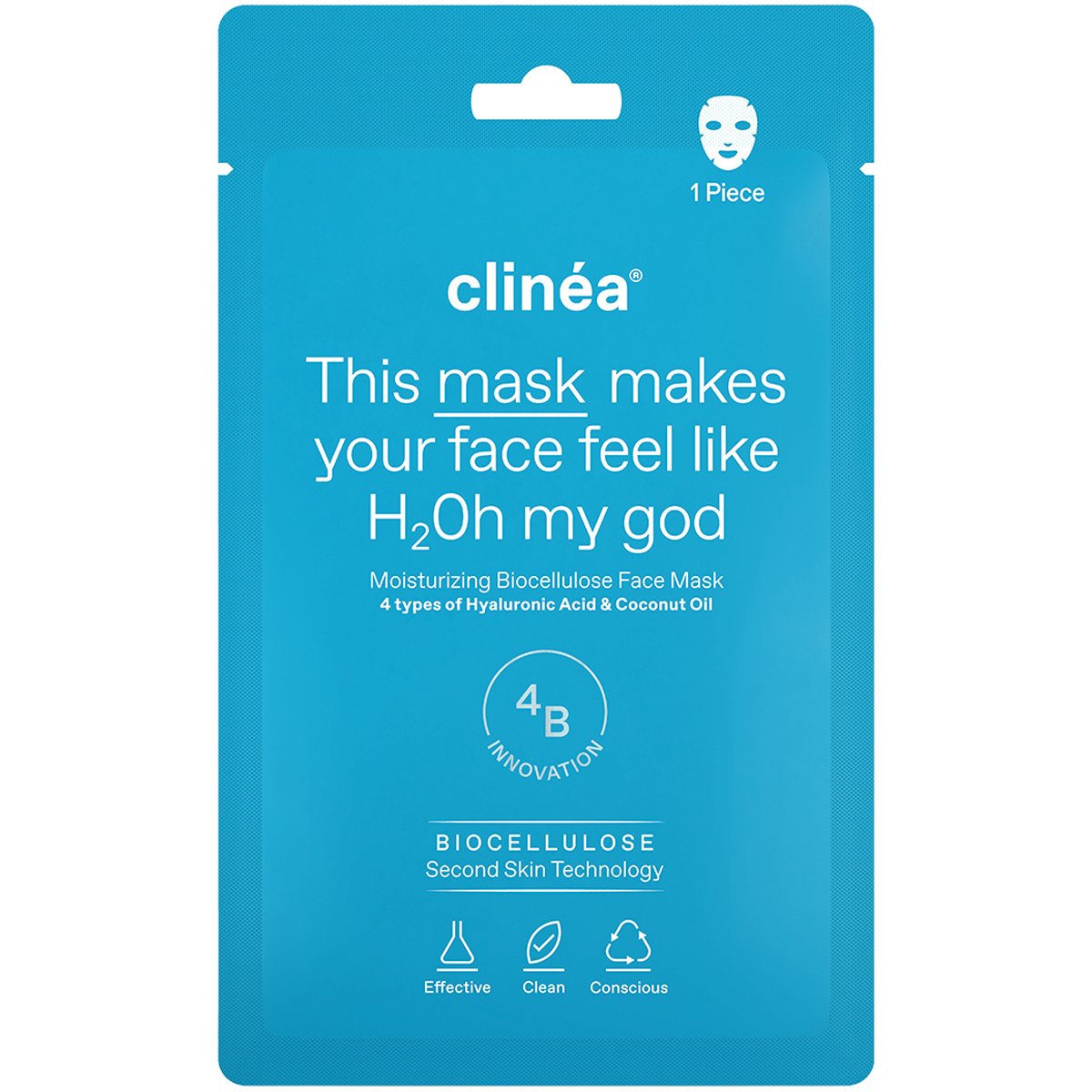 Clinea Moisturizing Biocellulose Face Mask Ενυδατική Μάσκα Προσώπου από Βιοκυτταρίνη 1 Τεμάχιο φωτογραφία