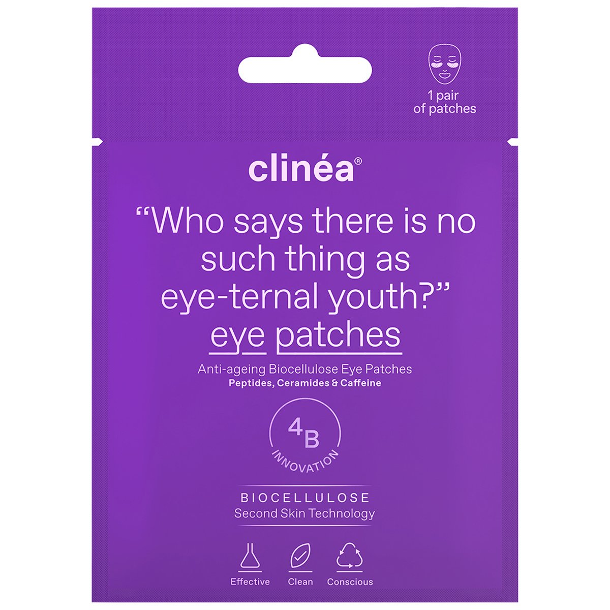 Clinea Anti-Ageing Biocellulose Eye Patches Αντιγηραντικά Patches Ματιών με Βιοκυτταρίνη 1 Ζευγάρι φωτογραφία