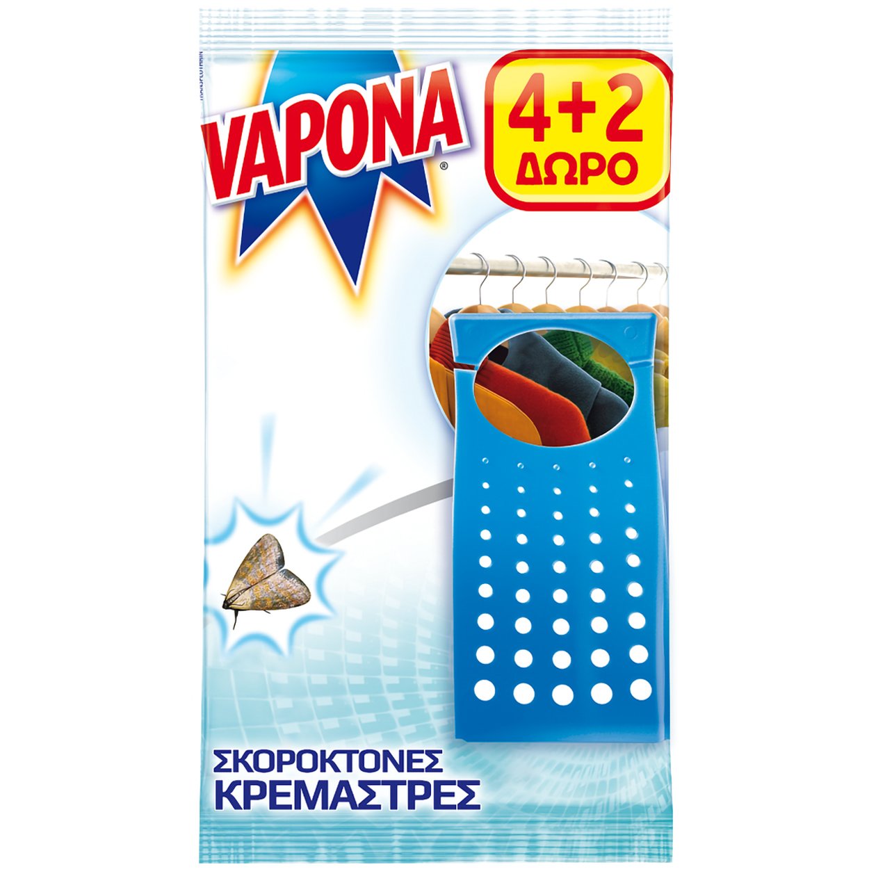 Vapona Vapona Promo Mini Extra Σκοροκτόνες Κρεμάστρες, Άοσμες 6 Τεμάχια