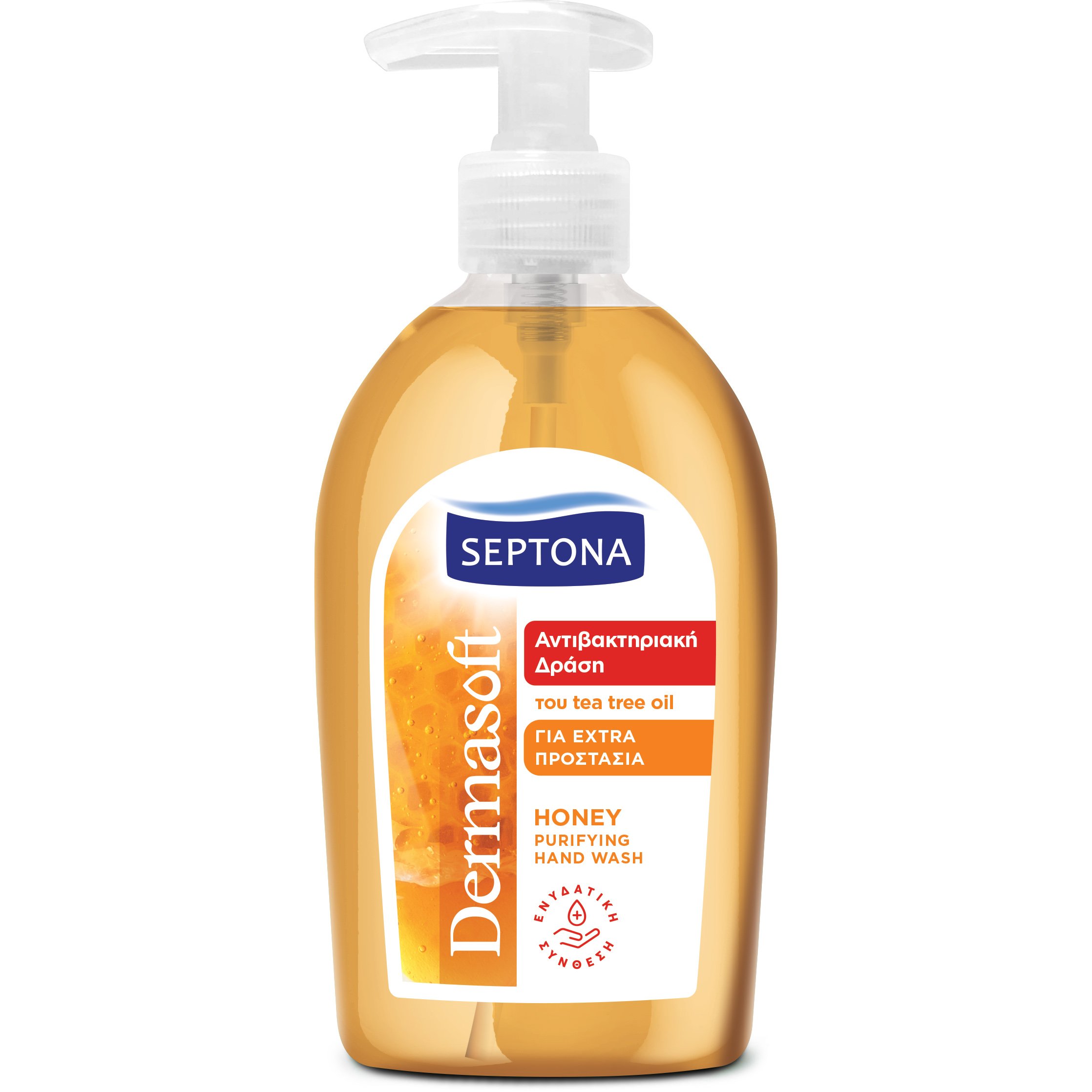 Septona Septona Dermasoft Purifying Hand Wash with Honey Υγρό Αντιβακτηριακό Σαπούνι Χεριών με Μέλι 600ml