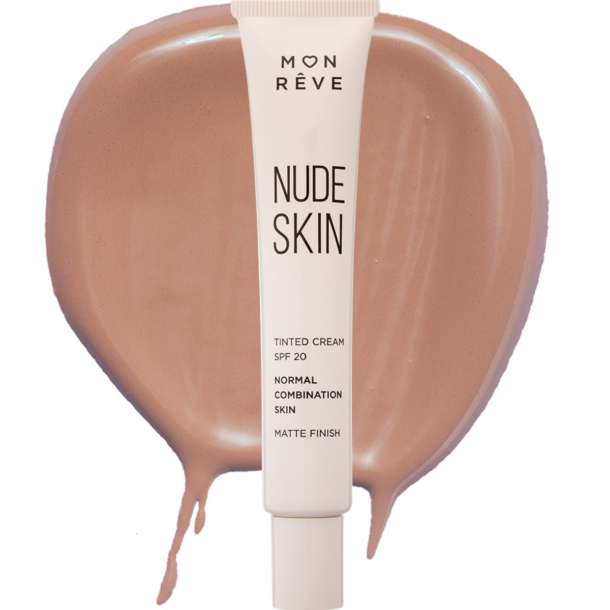 Mon Reve Nude Skin Normal to Combination Skin Matte Finish Spf20 Tinted Cream Κρέμα Προσώπου με Χρώμα Μεσαίας Προστασίας που Εξομοιώνει τον Τόνο του Δέρματος & Καλύπτει Ελαφρές Ατέλειες 30ml - No 103 Dark φωτογραφία