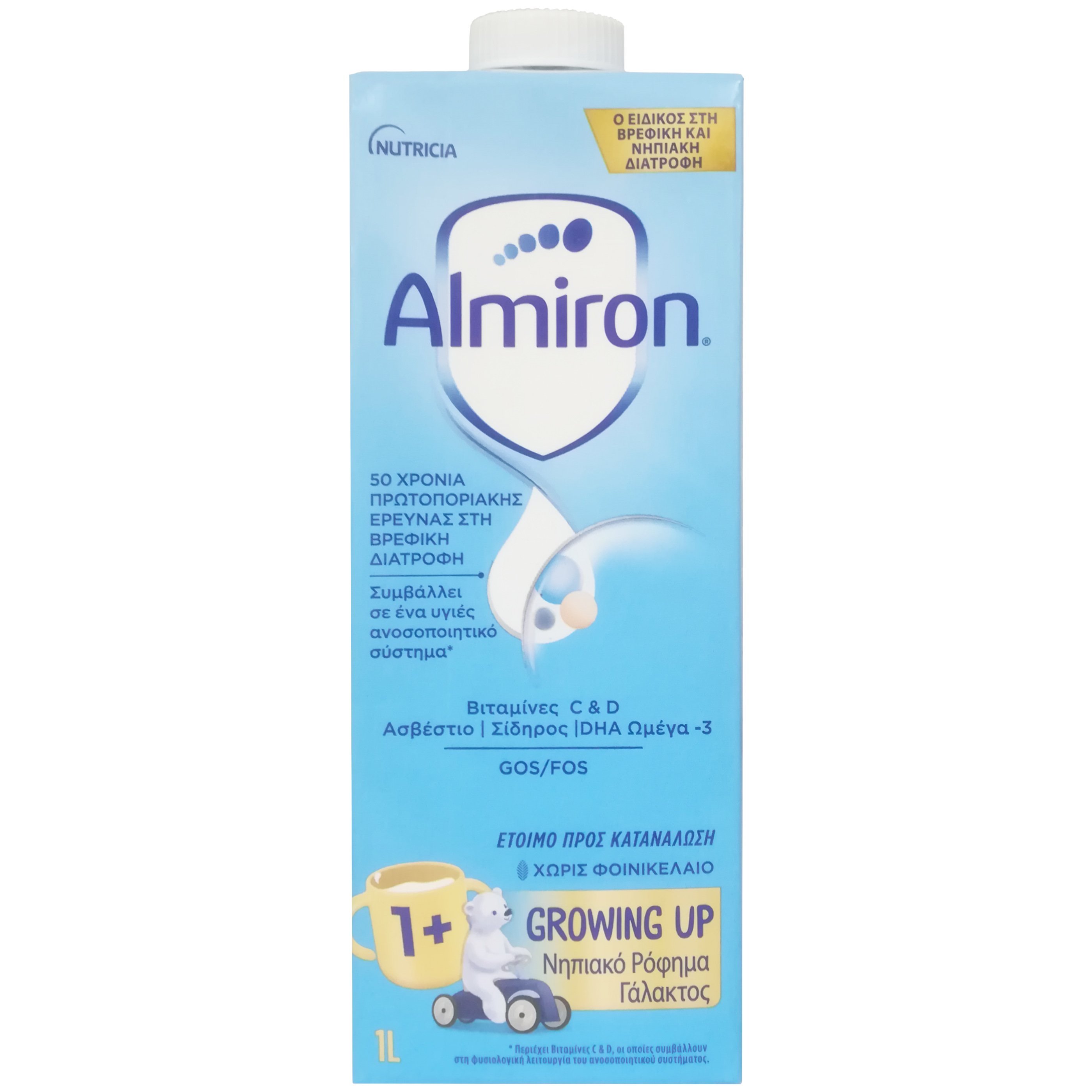 Nutricia Nutricia Almiron Growing Up 1+ Ρόφημα Γάλακτος για Νήπια 1-2 Ετών Χωρίς Φοινικέλαιο 1L