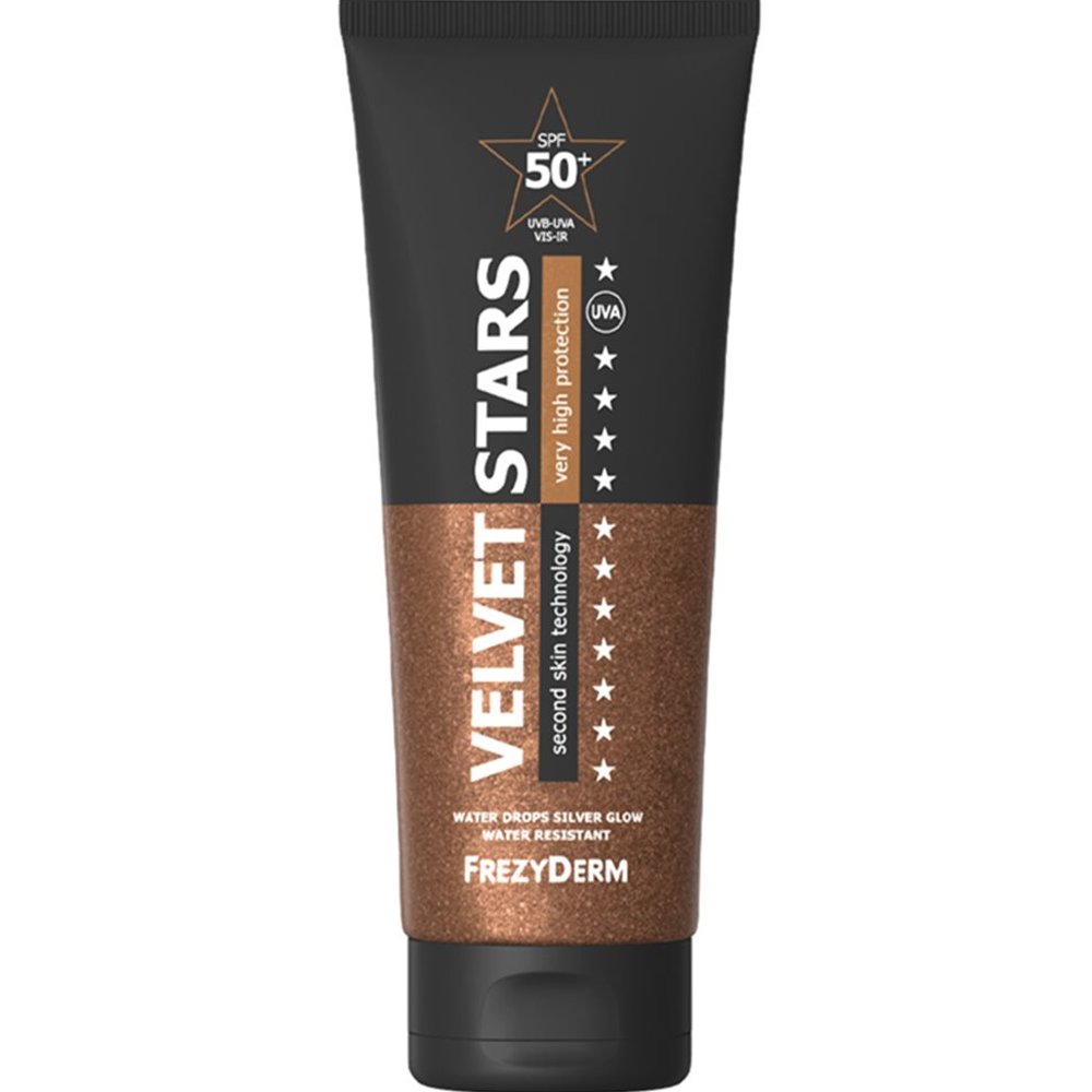 Frezyderm Velvet Stars Spf50+ Silver Glow Αντιηλιακό Προσώπου - Σώματος Πολύ Υψηλής Προστασίας, με Glitter, Βελούδινης Υφής που Χαρίζει Λάμψη & Όψη Βρεγμένου Δέρματος Διαρκείας 175ml φωτογραφία