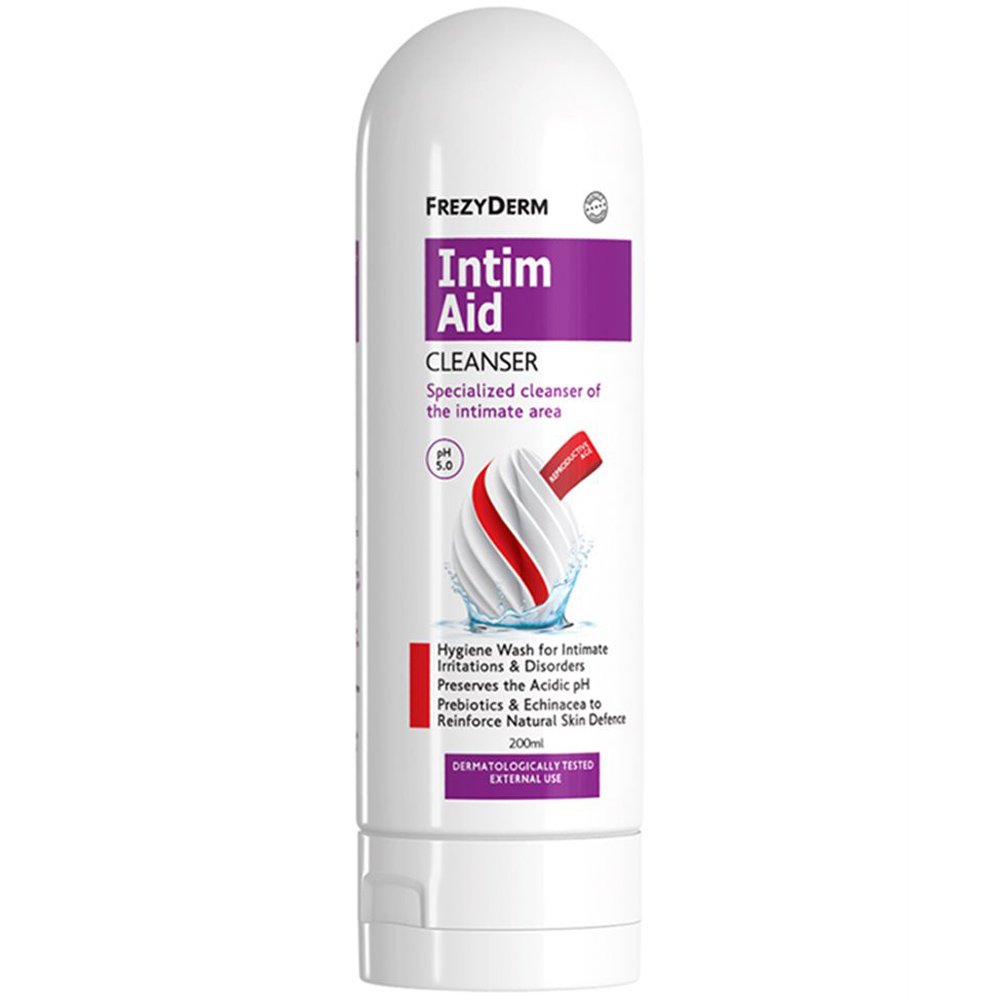 Frezyderm Frezyderm Intim Aid Cleanser Εξειδικευμένο Καθαριστικό για Τοπικούς Ερεθισμούς & Διαταραχές της Αιδοκολπικής Περιοχής 200ml