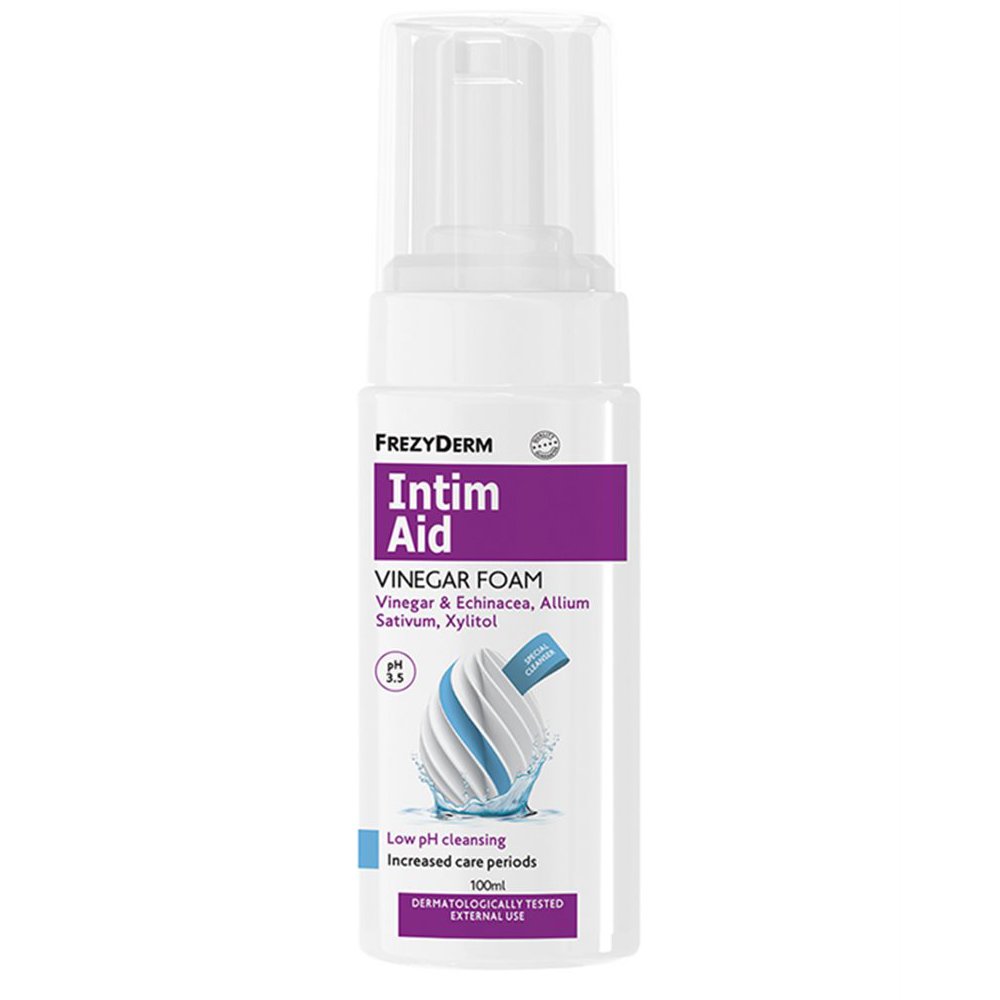 Frezyderm Frezyderm Intim Aid Vinegar Foam Ειδικός Αφρός Καθαρισμού της Ευαίσθητης Περιοχής με Ξύδι & Εχινάκεια 100ml