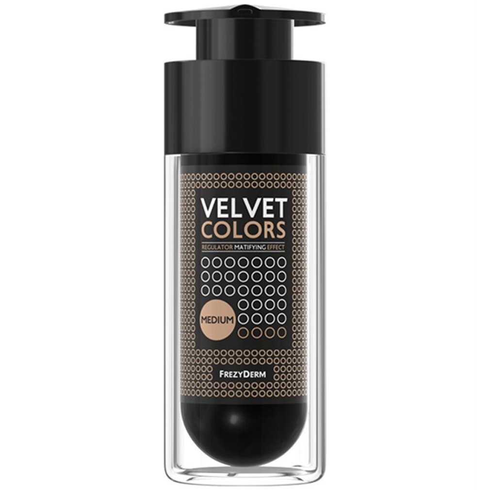 Frezyderm Frezyderm Velvet Colors Make up Regulator Matifying Effect Make-up Ιδανικής Χρωματικής Κάλυψης με Βελούδινη, Ματ Υφή 30ml - Medium