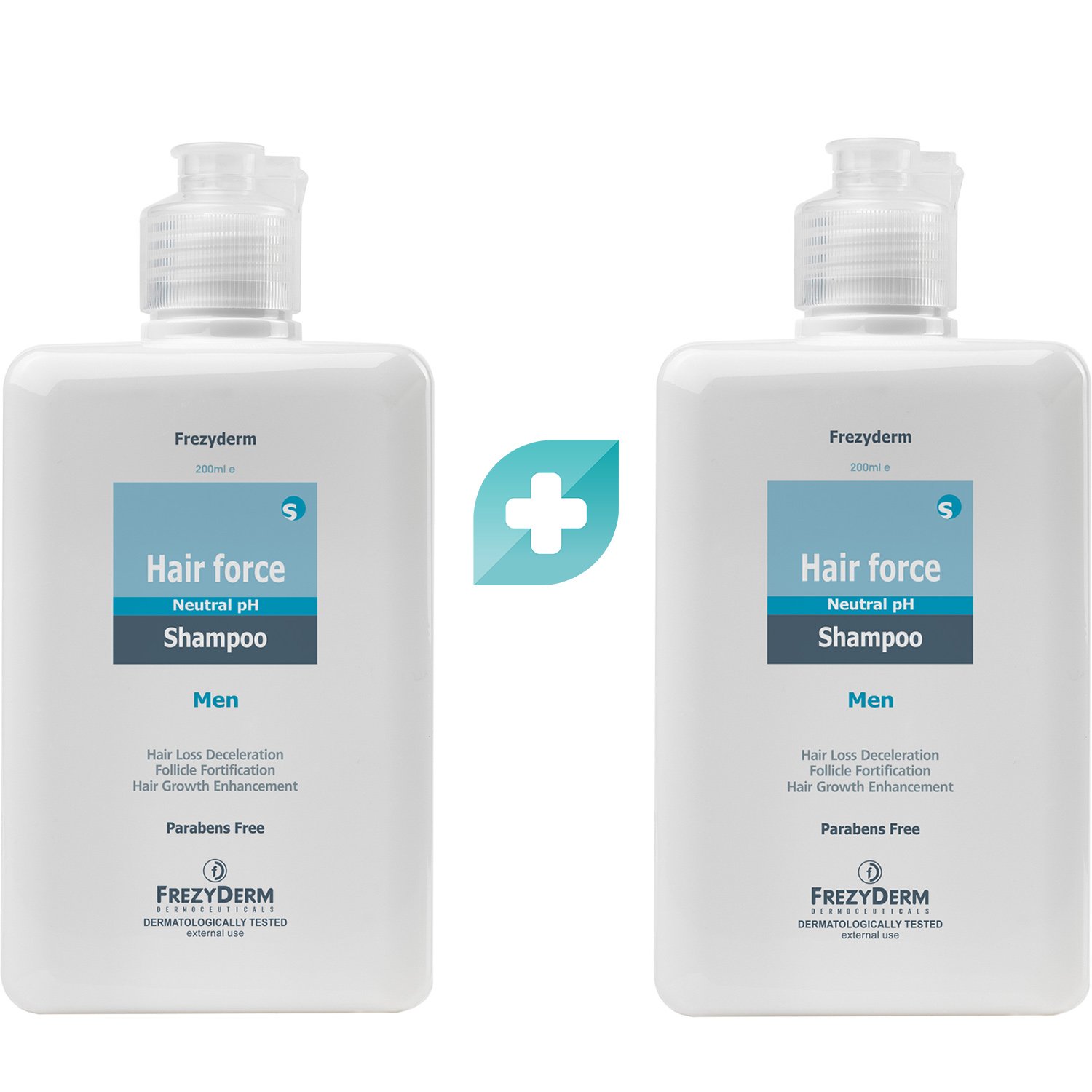 Frezyderm Promo Hair Force Shampoo Men Τονωτικό Σαμπουάν για την Αντρική Τριχόπτωση 2x200ml