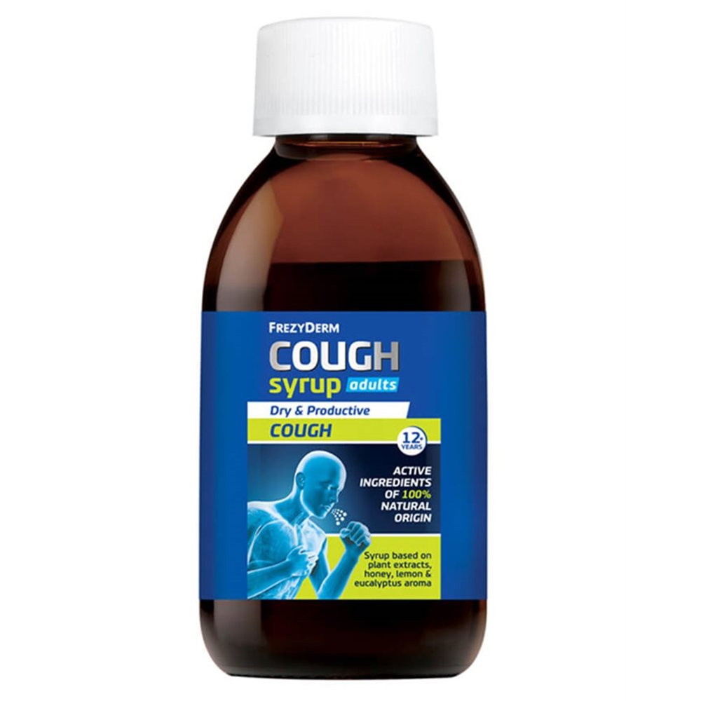 Frezyderm Frezyderm Cough Syrup for Adults with Pelargonium 182gr,Σιρόπι Ενηλίκων για Ξηρό & Παραγωγικό Βήχα με Γεύση Μέλι, Λεμόνι και Ευκάλυπτο