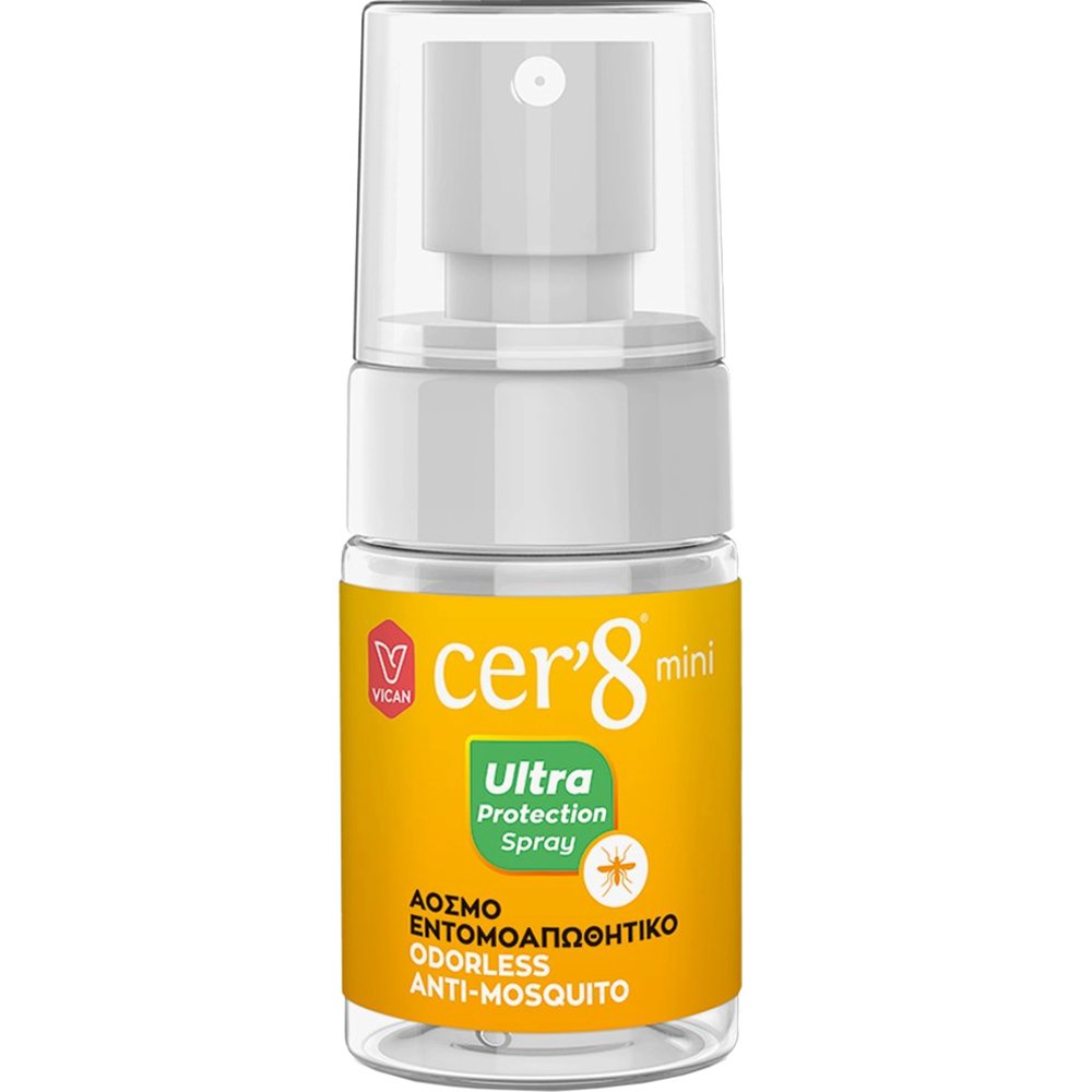 Cer'8 Mini Ultra Protection Odorless Anti-Mosquito Spray Travel Size Άοσμο Εντομοαπωθητικό Spray - 30ml φωτογραφία