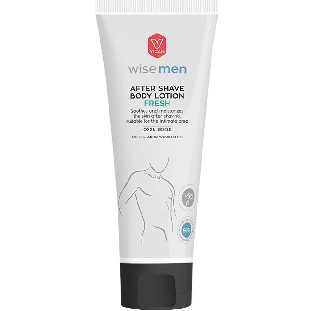 Vican Vican Wise Men After Shave Body Lotion Fresh Ανδρικό Ενυδατικό Γαλάκτωμα Προσώπου - Σώματος με Καταπραϋντικές ιδιότητες για Μετά το Ξύρισμα με Άρωμα Musk & Σανταλόξυλου 200ml