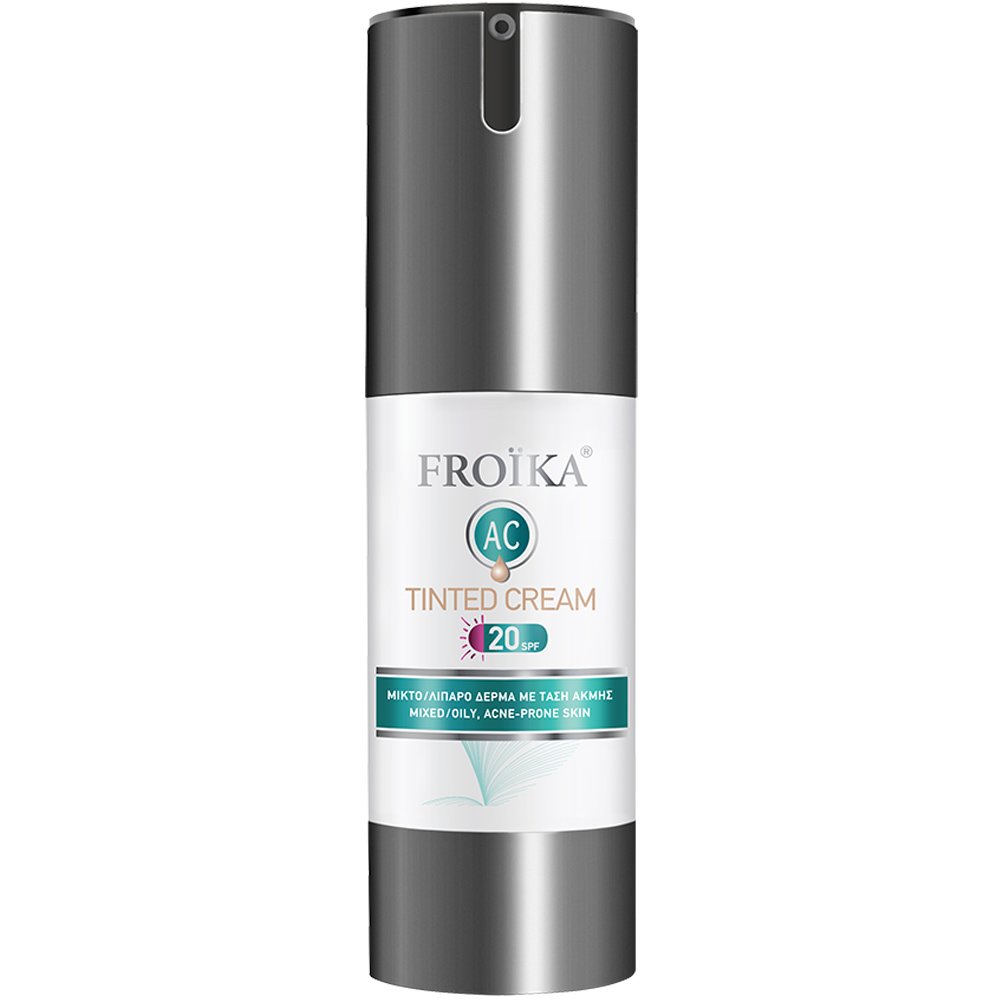 Froika Froika AC Tinted Cream Spf20 Επικαλυπτική Κρέμα Προσώπου με Χρώμα Μεσαίας Προστασίας για Λιπαρό, Μικτό δέρμα με Τάση Ακμής 30ml