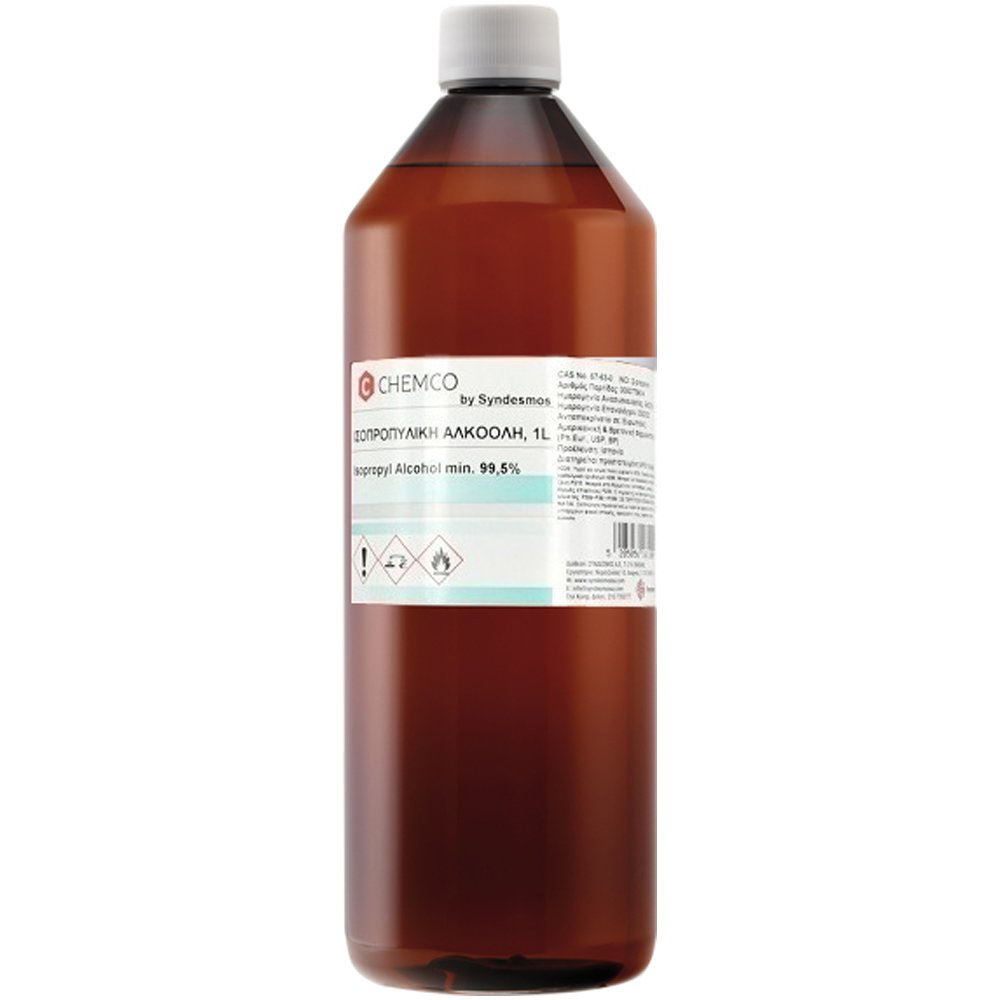 Syndesmos Group Chemco Isopropyl Alcohol min 99.5% Ισοπροπυλική Αλκοόλη Υψηλής Καθαρότητας Διαυγές, Άχρωμο Υγρό 1lt