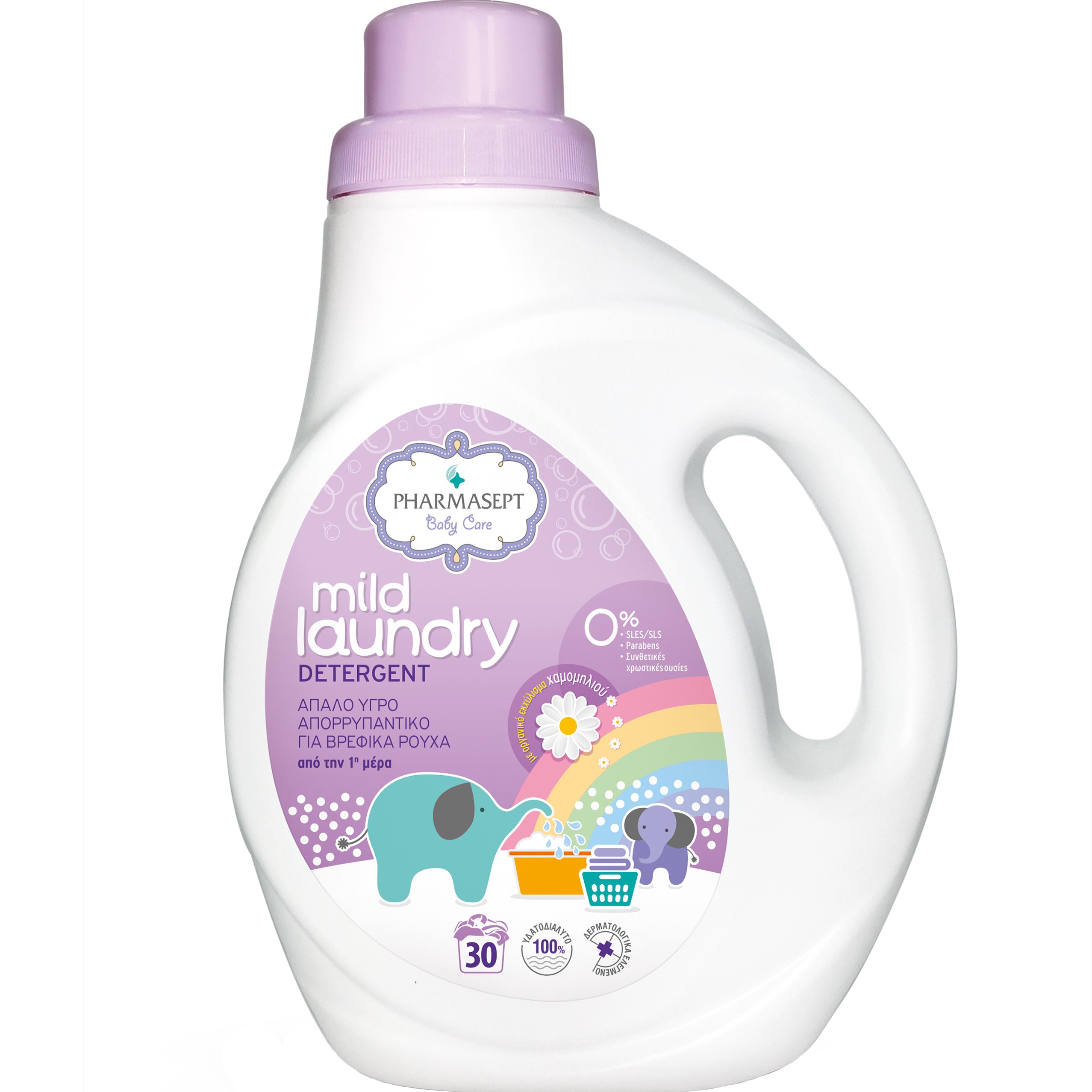 Pharmasept Pharmasept Baby Care Mild Laundry Detergent Απαλό Υγρό Απορρυπαντικό Βρεφικών Ρούχων με Καθαριστικούς Παράγοντες Φυτικής Προέλευσης 1L