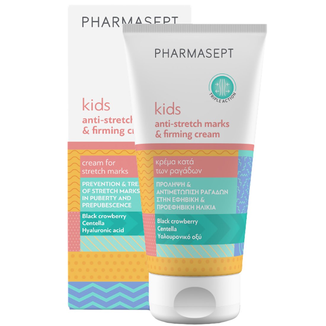 Pharmasept Pharmasept Kids Anti-Stretch Marks & Firming Cream Κρέμα Σώματος για Πρόληψη & Αντιμετώπισή των Ραγάδων στην Εφηβική & Προεφηβική Ηλικία 150ml 