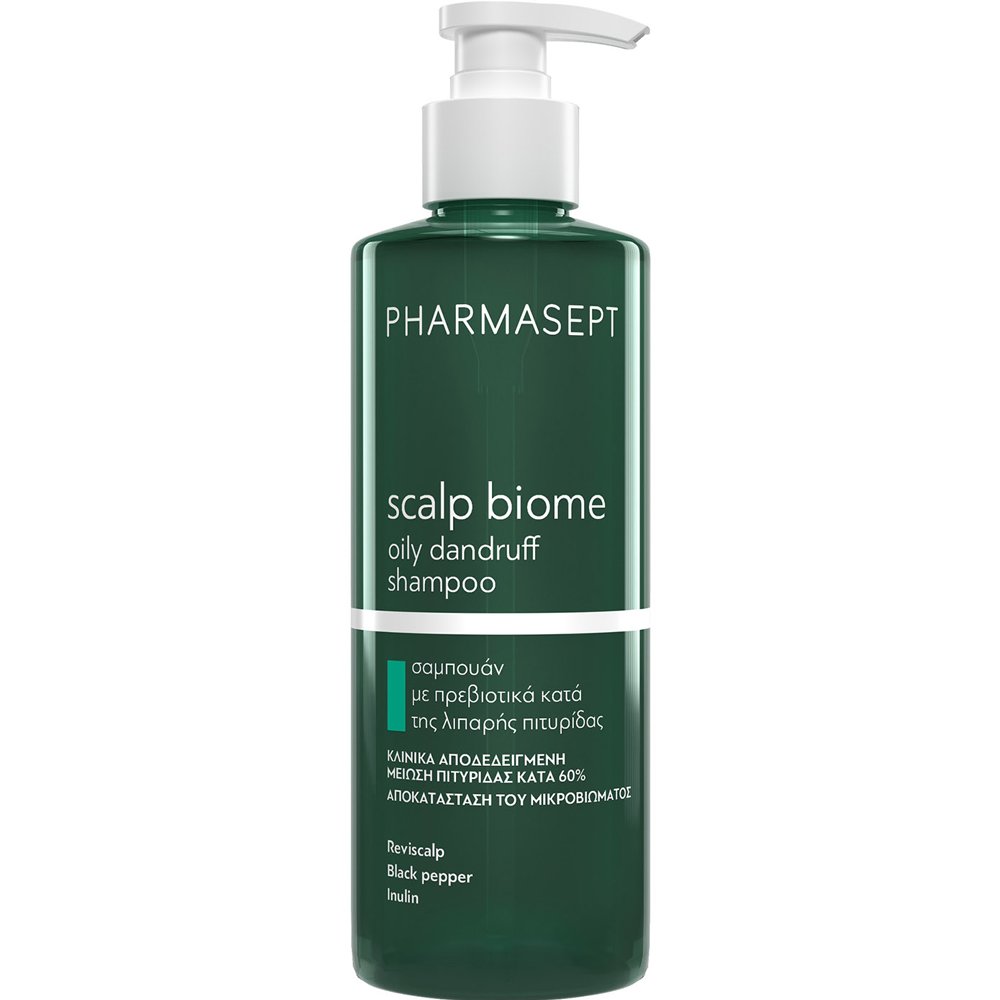 Pharmasept Pharmasept Scalp Biome Oily Dandruff Shampoo Σαμπουάν με Πρεβιοτικά & Φυτικά Εκχυλίσματα Κατά της Λιπαρής Πιτυρίδας με Αντλία 400ml