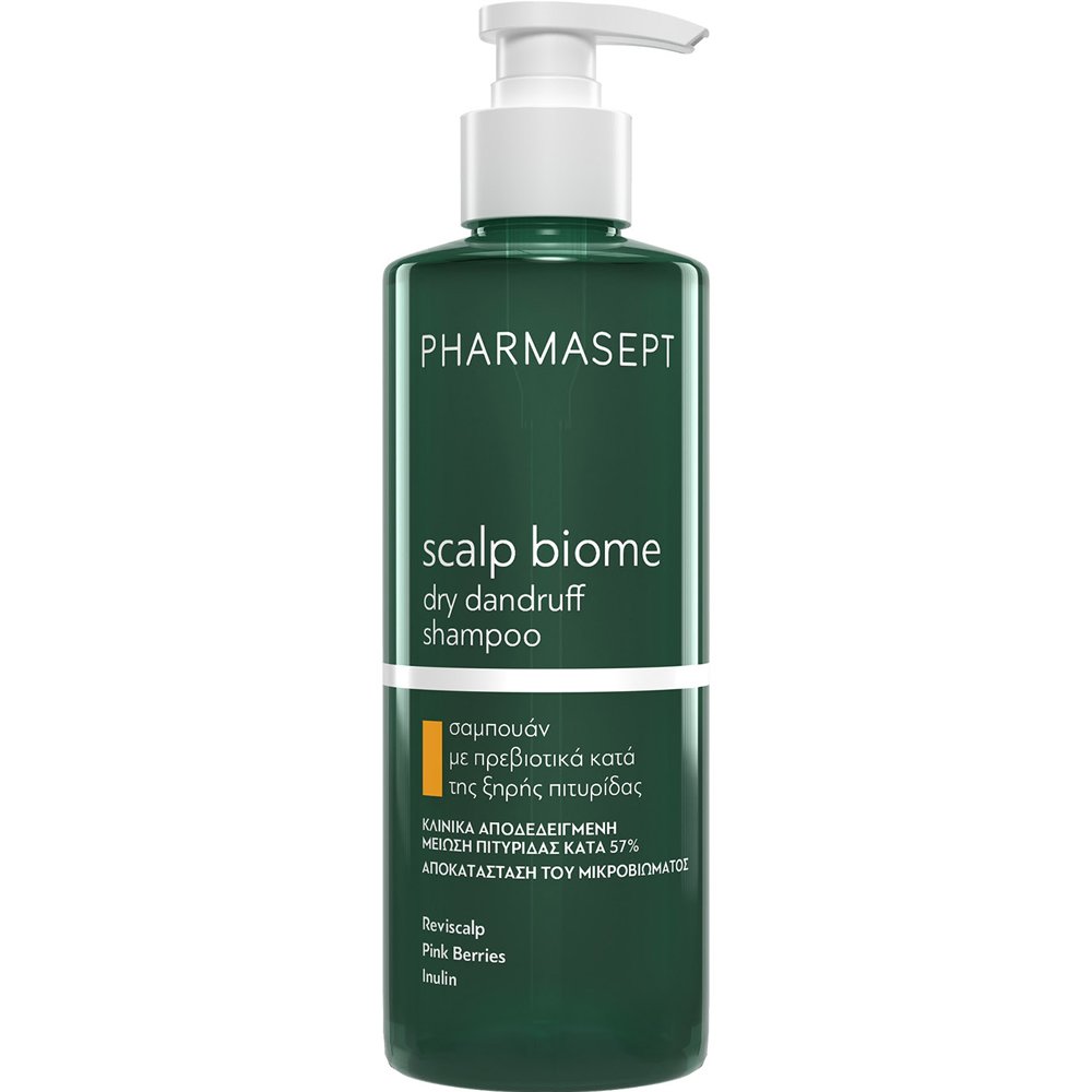 Pharmasept Pharmasept Scalp Biome Dry Dandruff Shampoo Σαμπουάν με Πρεβιοτικά & Φυτικά Εκχυλίσματα Κατά της Ξηρής Πιτυρίδας με Αντλία 400ml