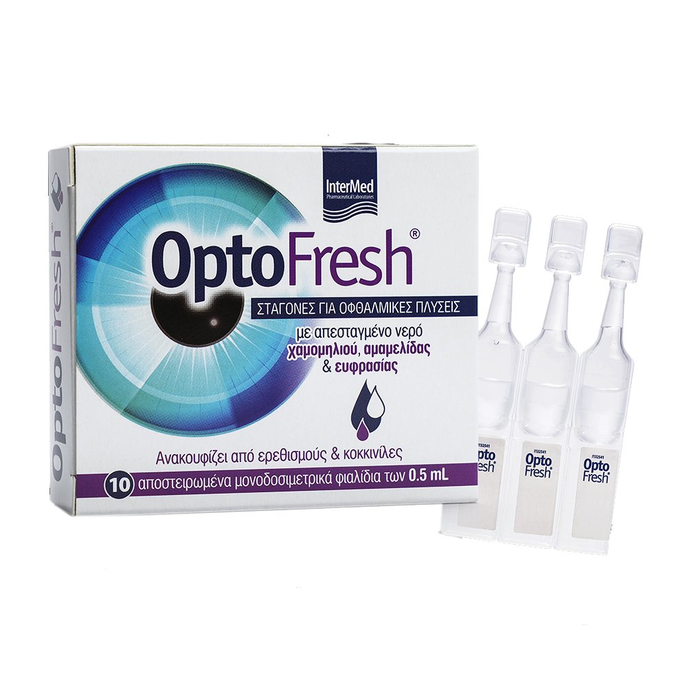 InterMed Intermed Optofresh Drops Οφθαλμικές Σταγόνες για τον Καθαρισμό & την Ανακούφιση των Ξηρών & Ερεθισμένων Ματιών 10x0,5ml