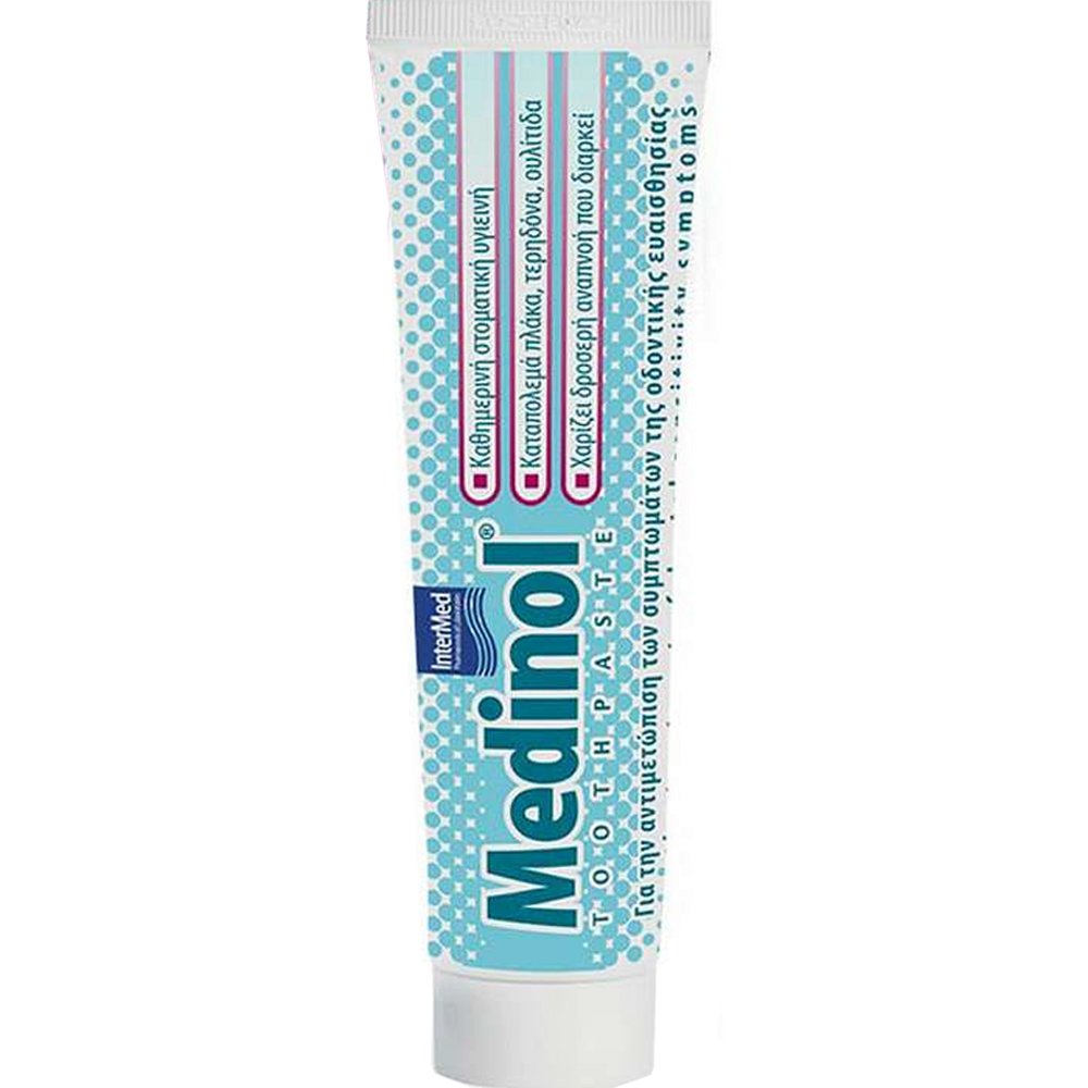 InterMed Intermed Medinol Toothpaste Φθοριούχος Οδοντόκρεμα για Ανακούφιση & Προστασία της Οδοντικής Υπερευαισθησίας 100ml