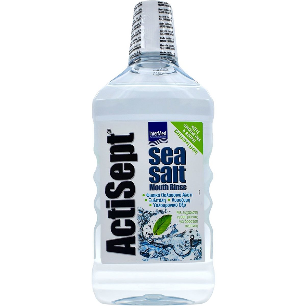 Actisept Actisept Sea Salt Mouth Rinse Στοματικό Διάλυμα Καθημερινής Χρήσης με Θαλασσινό Αλάτι για Δροσερή Αναπνοή με Ευχάριστη Γεύση Μέντας 500ml