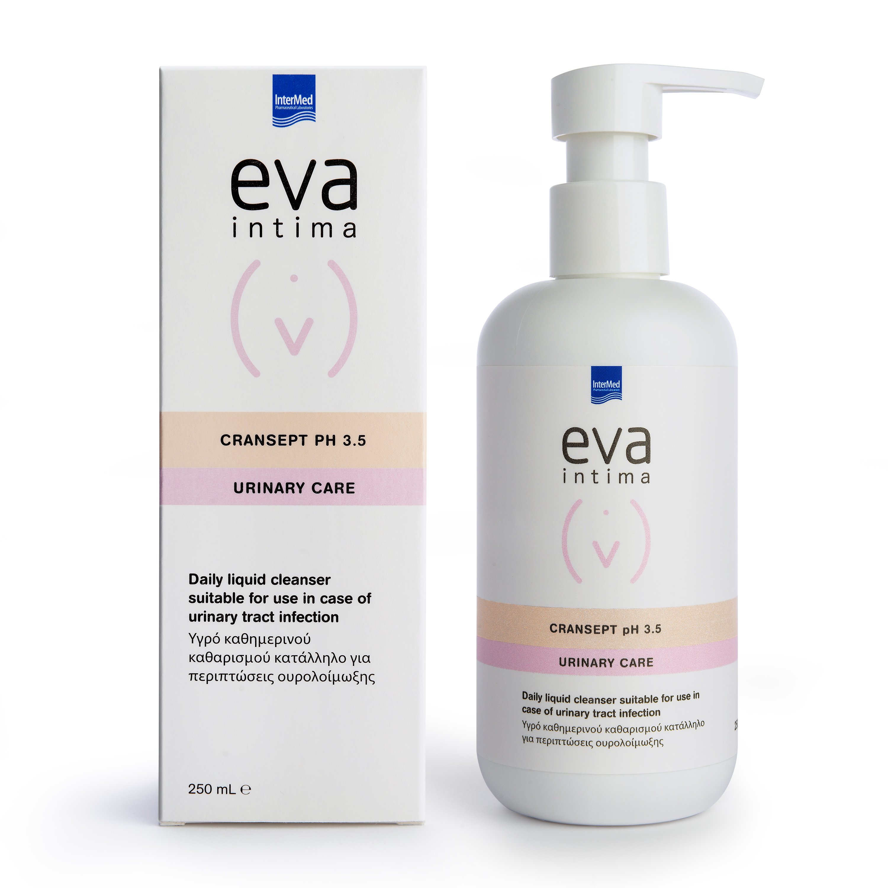 Eva Eva Intima Cransept PH3.5 Urinary Care Υγρό Καθημερινού Καθαρισμού της Ευαίσθητης Περιοχής Κατάλληλο για Ουρολοίμωξης 250ml