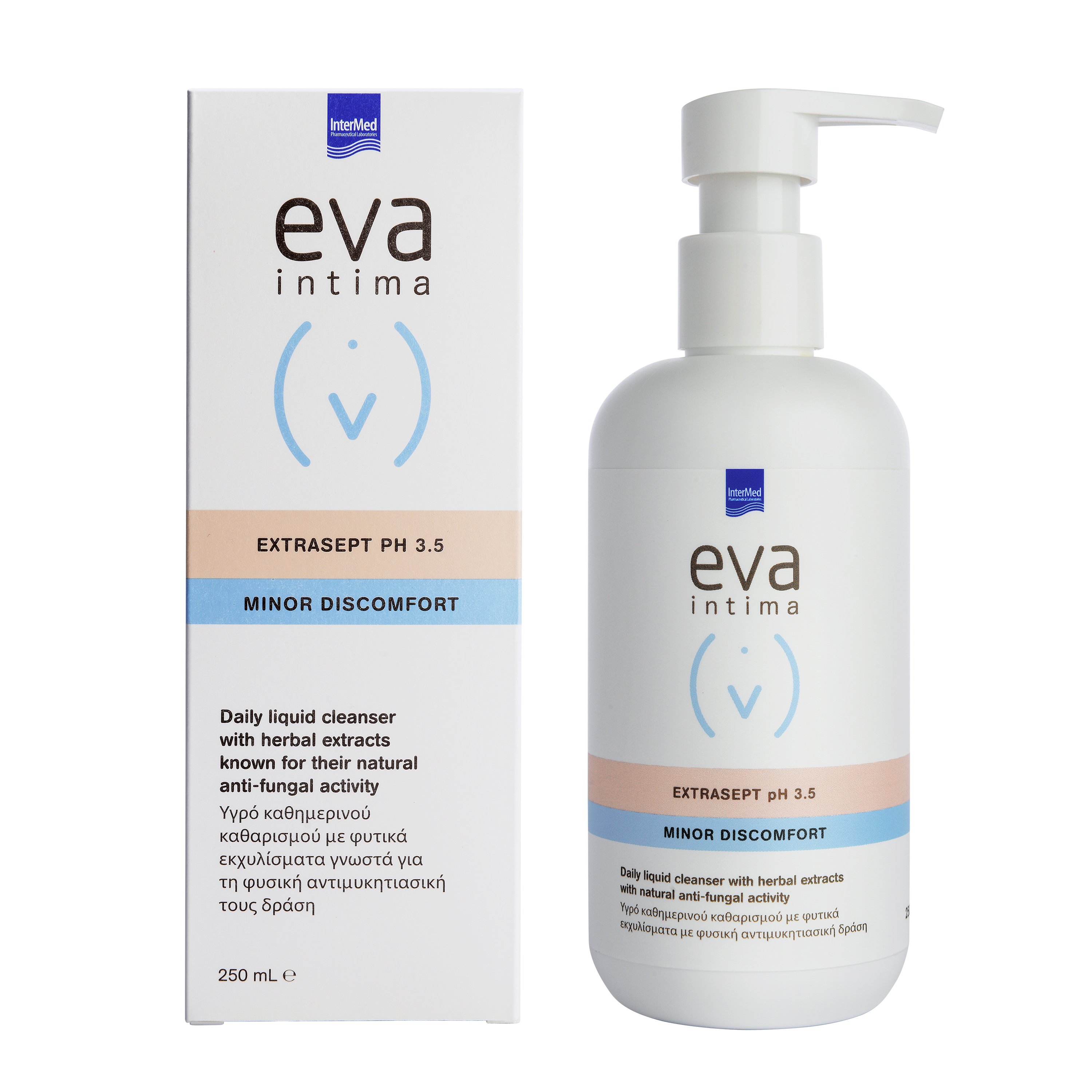 Eva Eva Intima Extrasept PH3.5 Minor Discomfort Υγρό Καθημερινού Καθαρισμού Ευαίσθητης Περιοχής 250ml