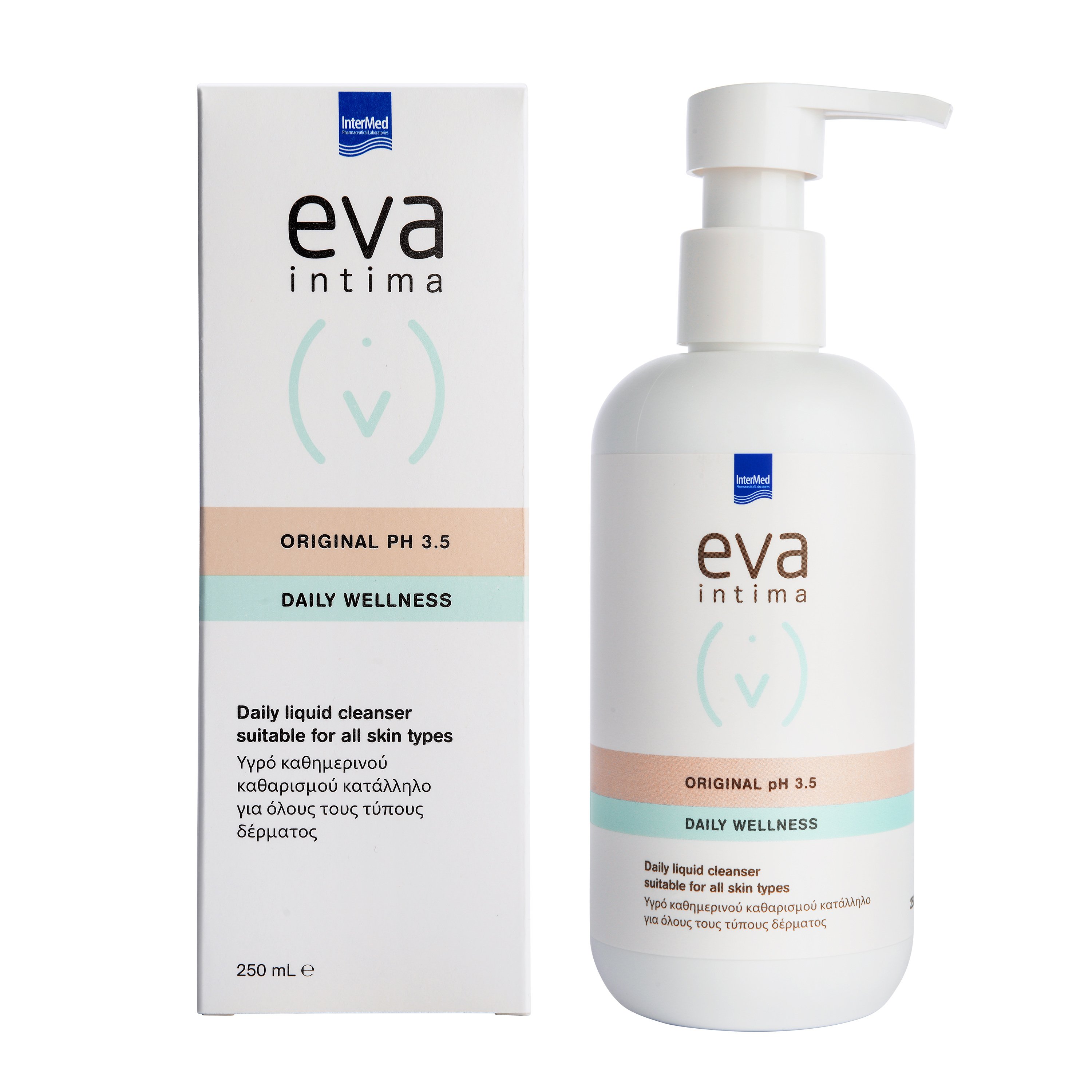 Eva Eva Intima Original pH3.5 Daily Wellness Καθημερινός Καθαρισμός Ευαίσθητης Περιοχής 250ml