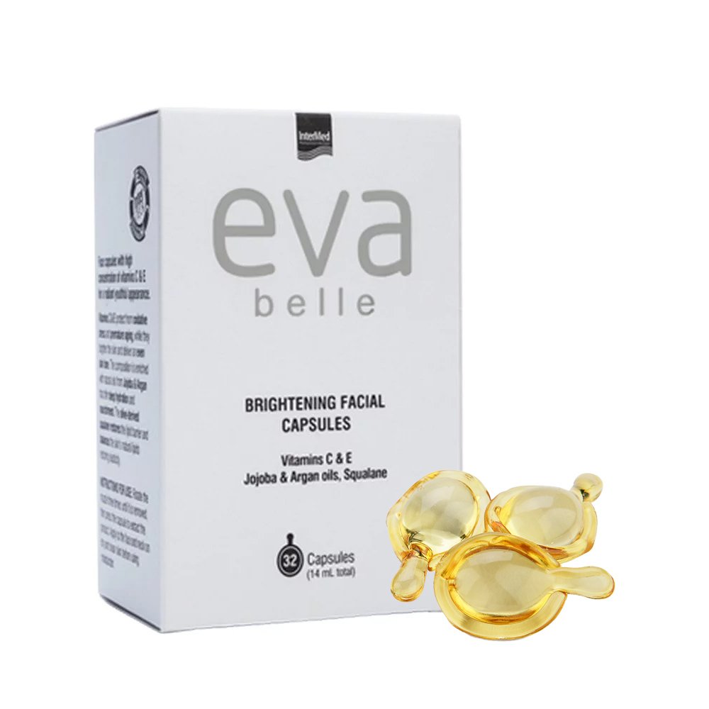 Eva Belle Eva Belle Brightening Facial Capsules Booster Προσώπου & Λαιμού, σε Κάψουλες με Βιταμίνη C για Λάμψη 32caps