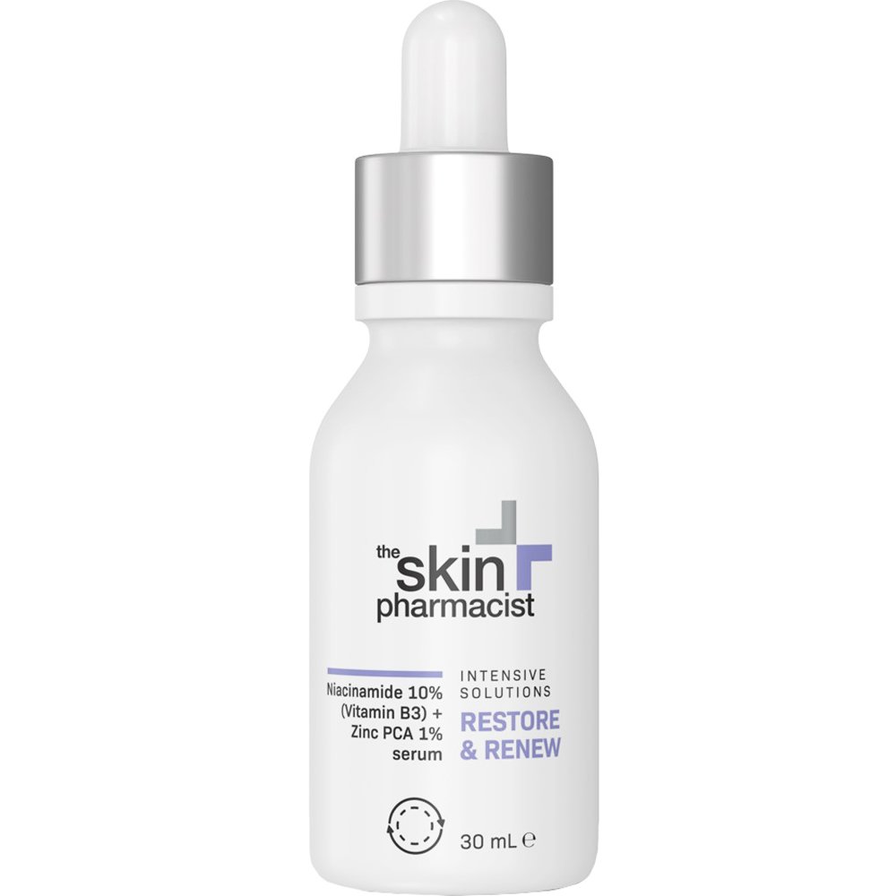 The Skin Pharmacist The Skin Pharmacist Restore & Renew Niacinamide 10% (Vitamin B3) + Zinc PCA 1% Serum Ορός Προσώπου Αντιμετώπισης Ατελειών & Μείωσης Λιπαρότητας 30ml