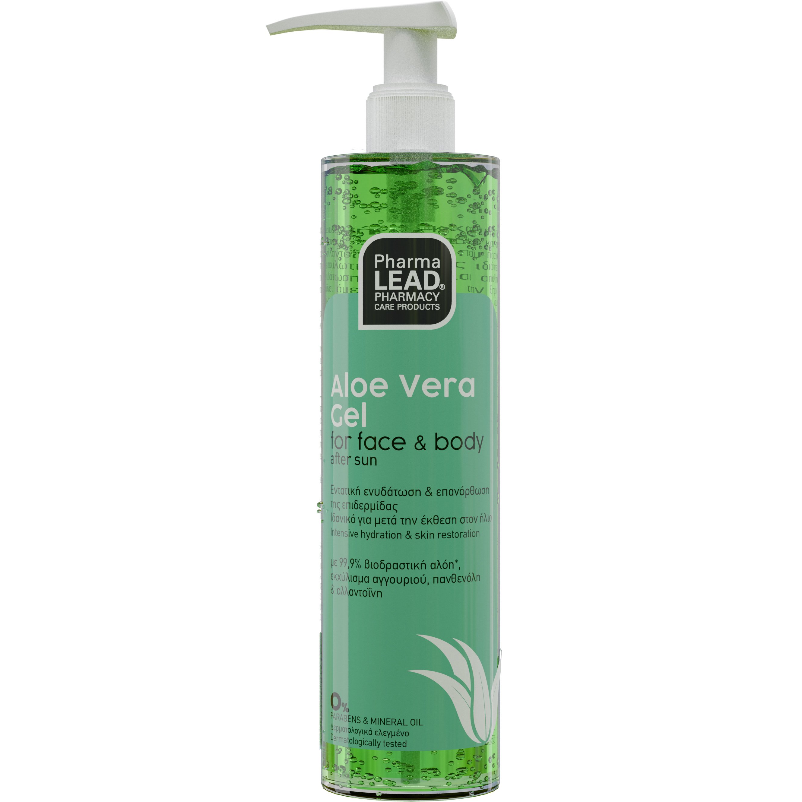 PharmaLead Pharmalead Aloe Vera Gel After Sun for Face & Body 300ml (Dispenser),Gel Αλόης Προσώπου, Σώματος για Ενυδάτωση & Επανόρθωση της Επιδερμίδας, Ιδανικό για Μετά την Έκθεση στον Ήλιο, με Αντλία