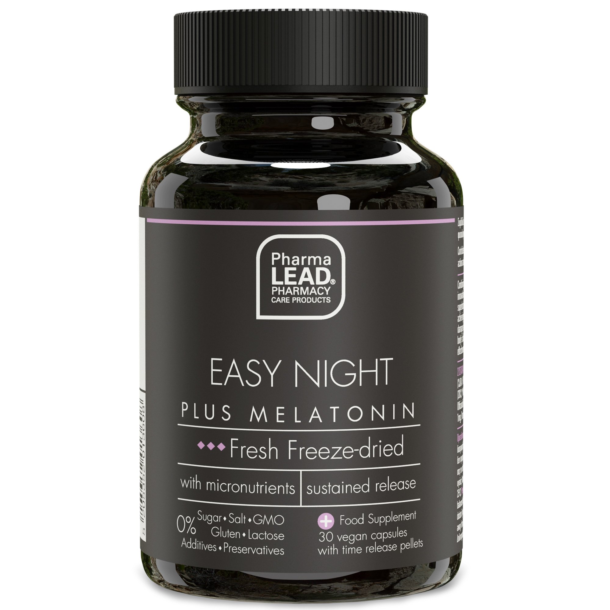 PharmaLead Pharmalead Black Range Easy Night Plus Melatonin Συμπλήρωμα Διατροφής για την Διατήρηση του Φυσιολογικού Ύπνου & την Ανακούφιση από το Jet Lag 30veg.caps