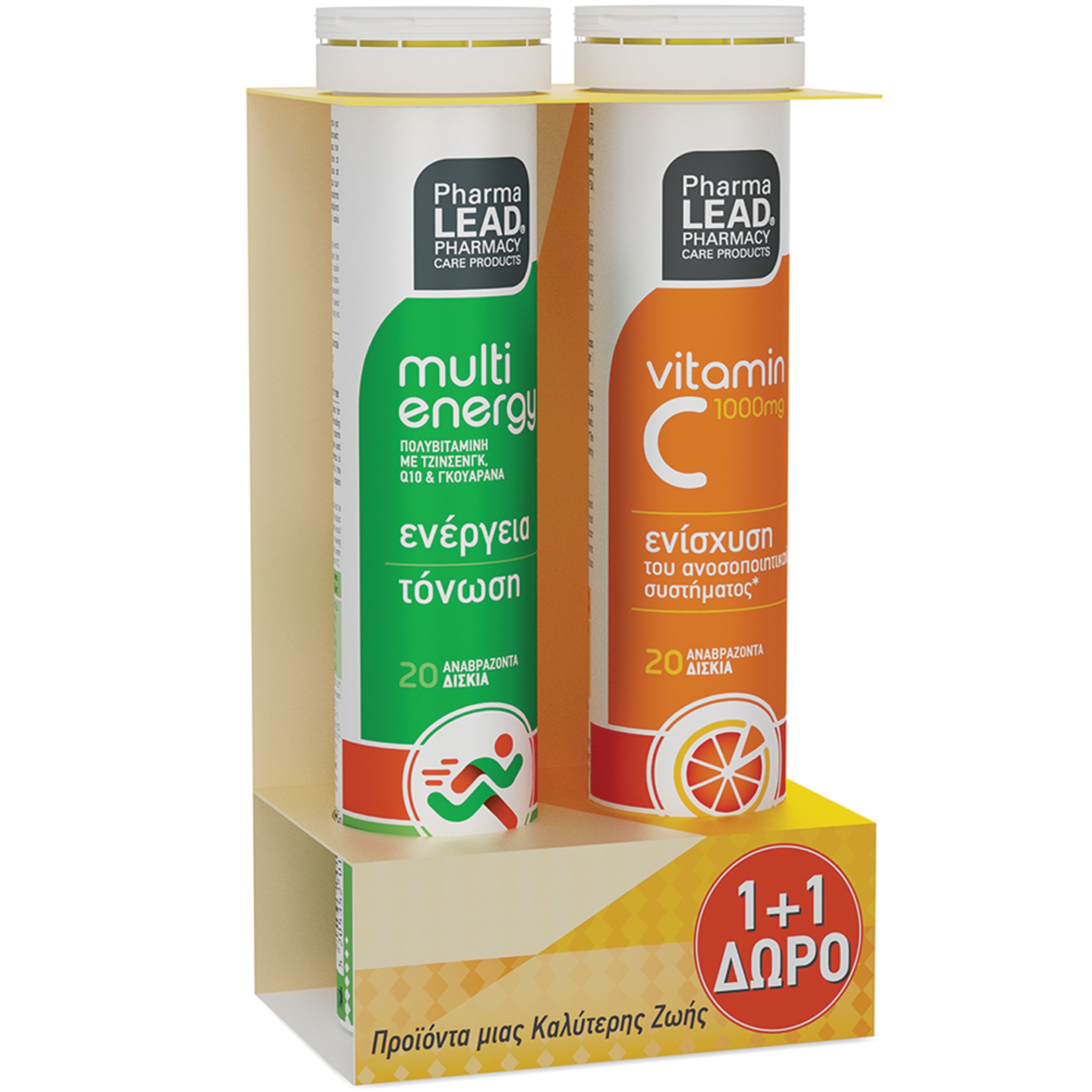 PharmaLead Pharmalead Πακέτο Προσφοράς Multi Energy 20 Effer.tabs & Δώρο Vitamin C 1000mg 20 Effer.tabs,Πολυβιταμίνες για Ενέργεια & Τόνωση & για την Ενίσχυση του Ανοσοποιητικού Συστήματος