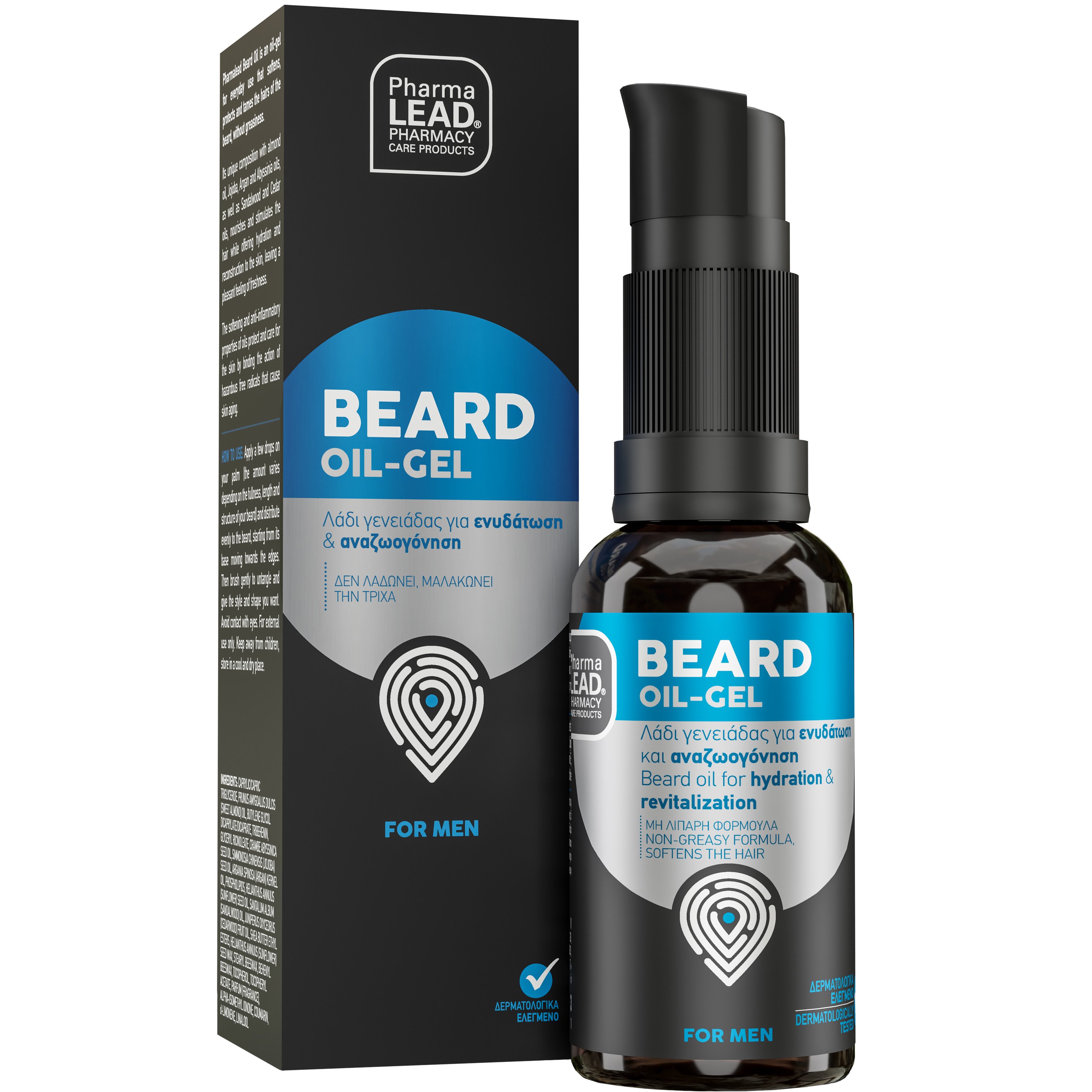 PharmaLead Pharmalead Beard Oil Gel Λάδι Gel Περιποίησης Γενειάδας για Ενυδάτωση & Αναζωογόνηση 30ml